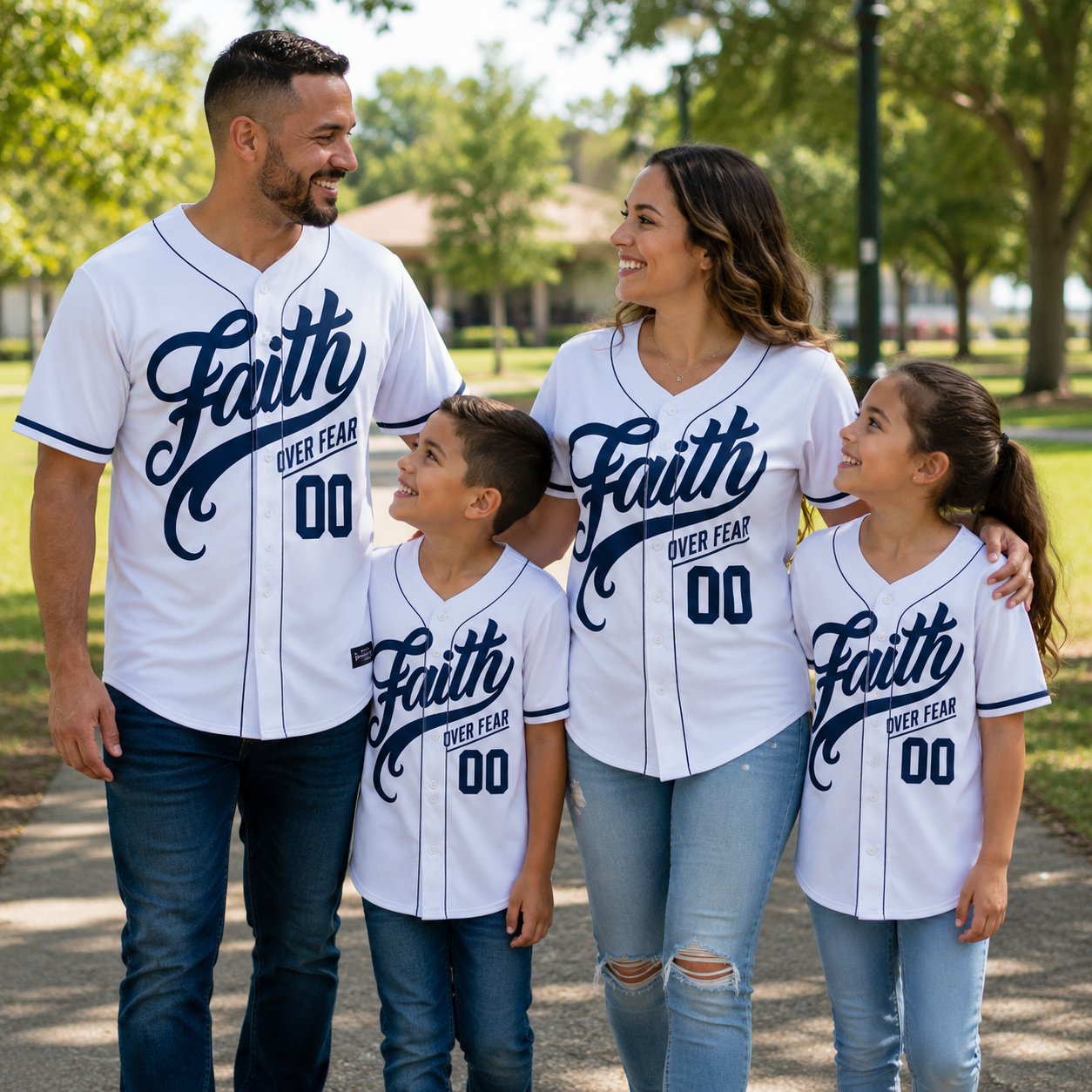 Custom Religious Baseball Jersey – Faith Over Fear Christian Design Add Your Name