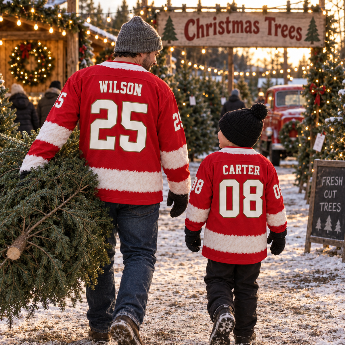 Custom Christmas Hockey Jersey – Skeleton Personalized Name & Number Jersey