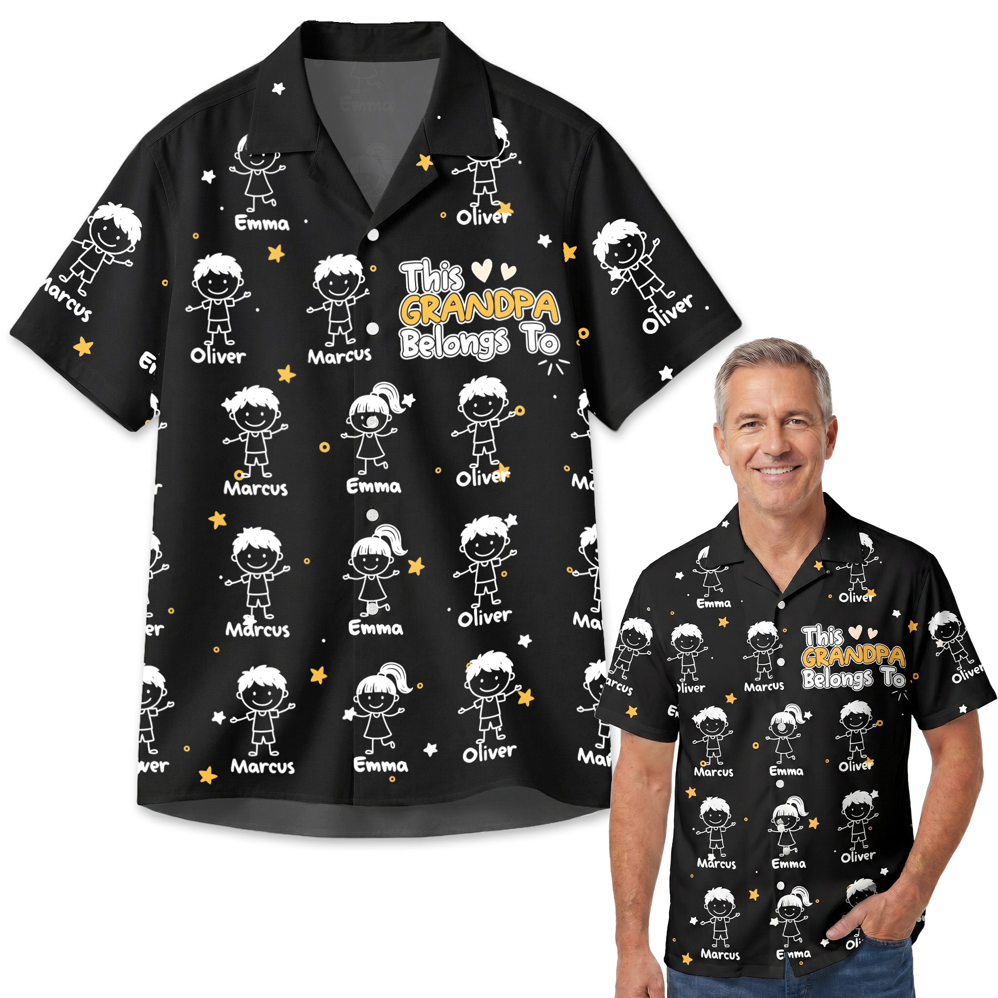 Custom Grandpa Hawaiian Shirt This Grandpa Belongs to – Add Names
