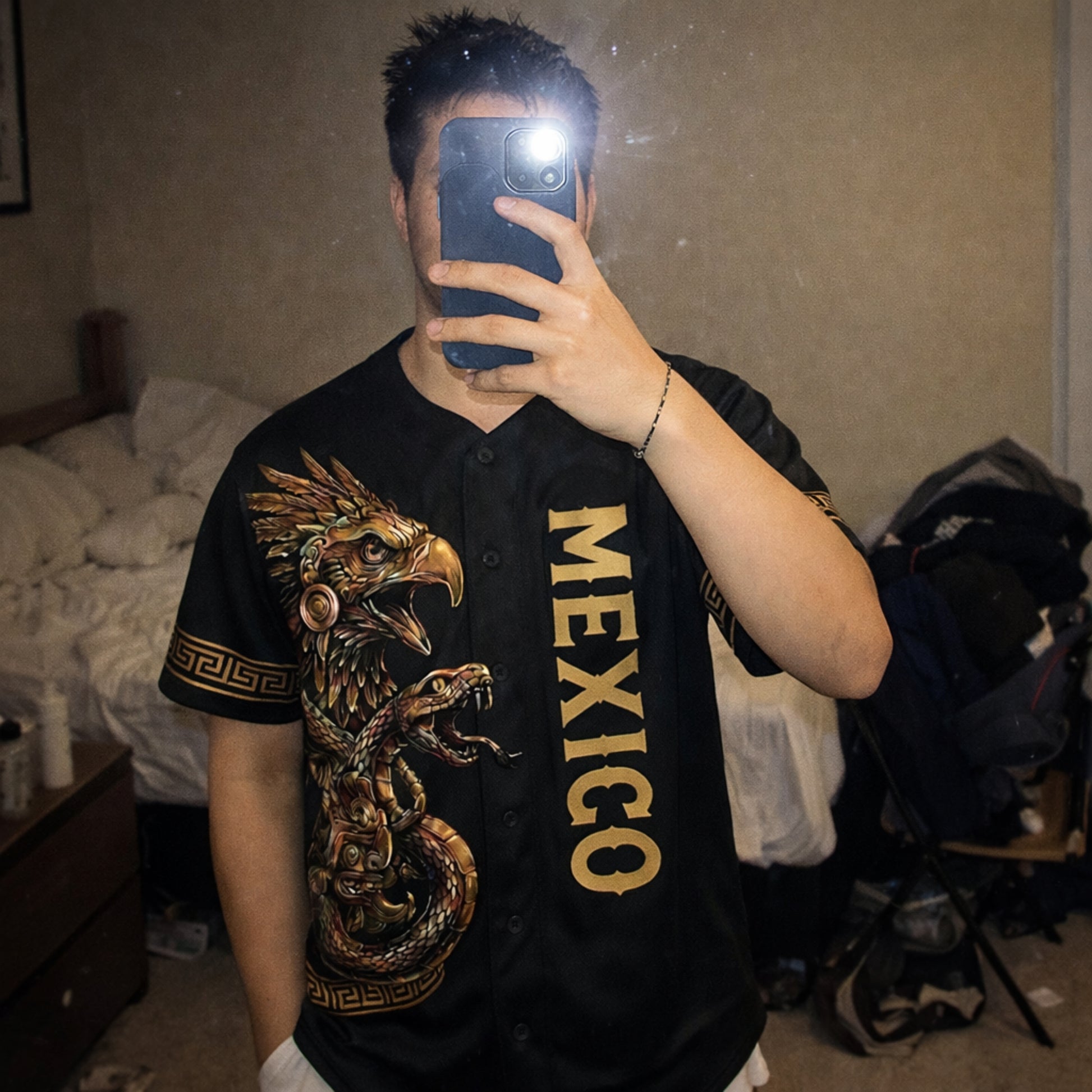 Custom Baseball Jersey Mexican Pride Mexico Aztec Eagle – Personalized Name Number