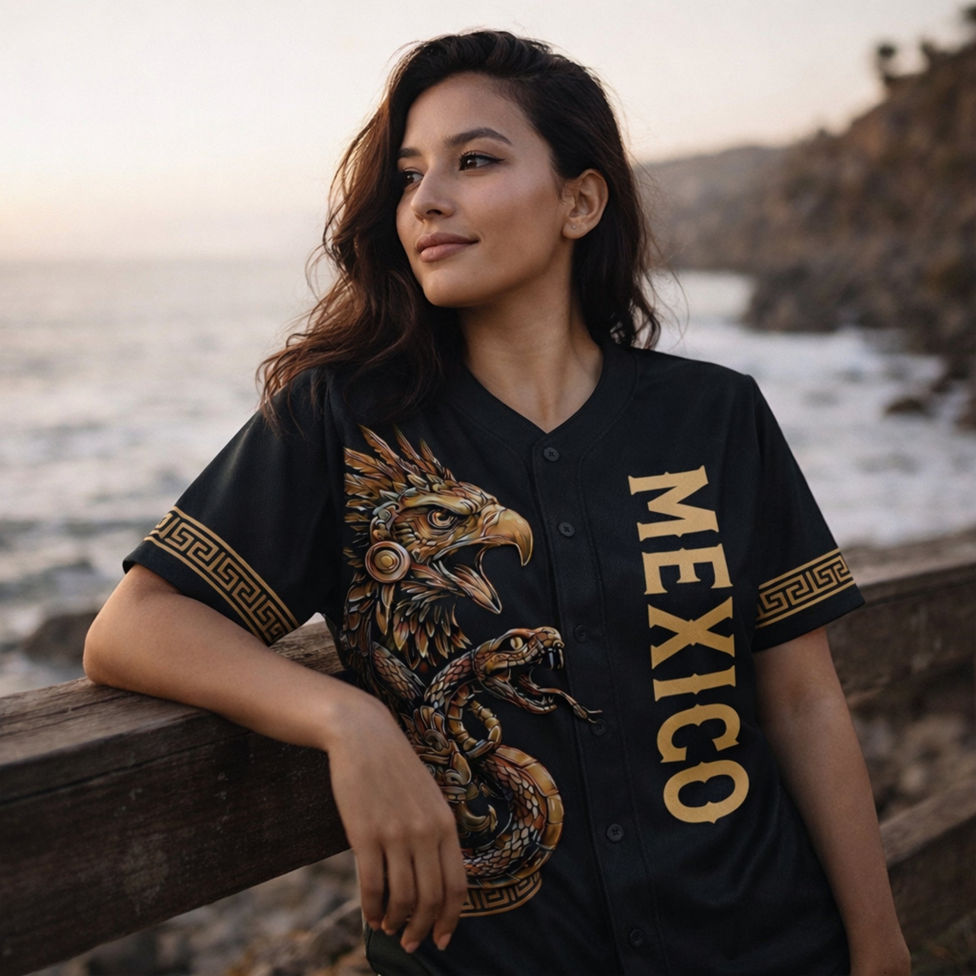 Custom Baseball Jersey Mexican Pride Mexico Aztec Eagle – Personalized Name Number