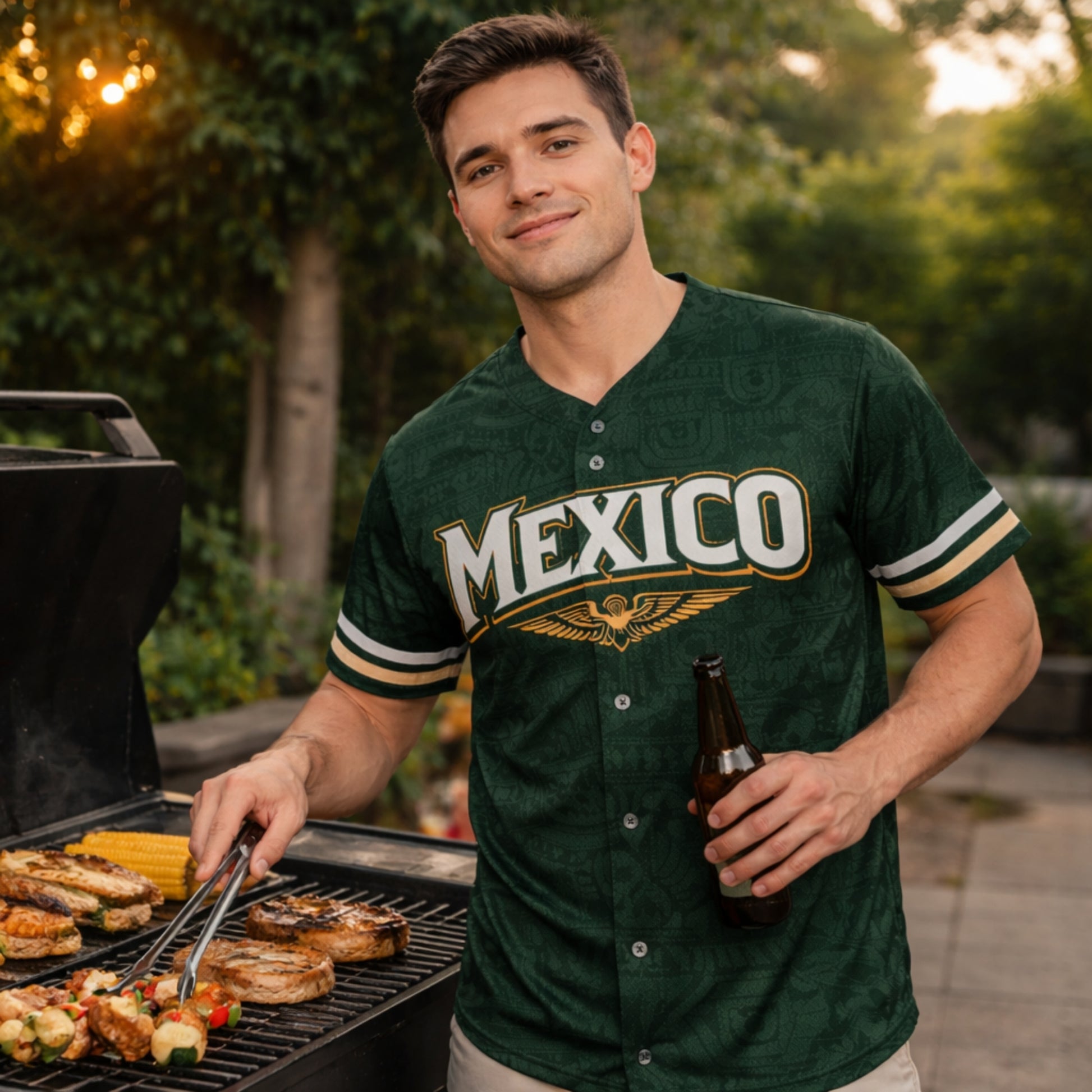 Custom Baseball Jersey Mexican Pride Mexico Aztec Pattern – Personalized Name Number