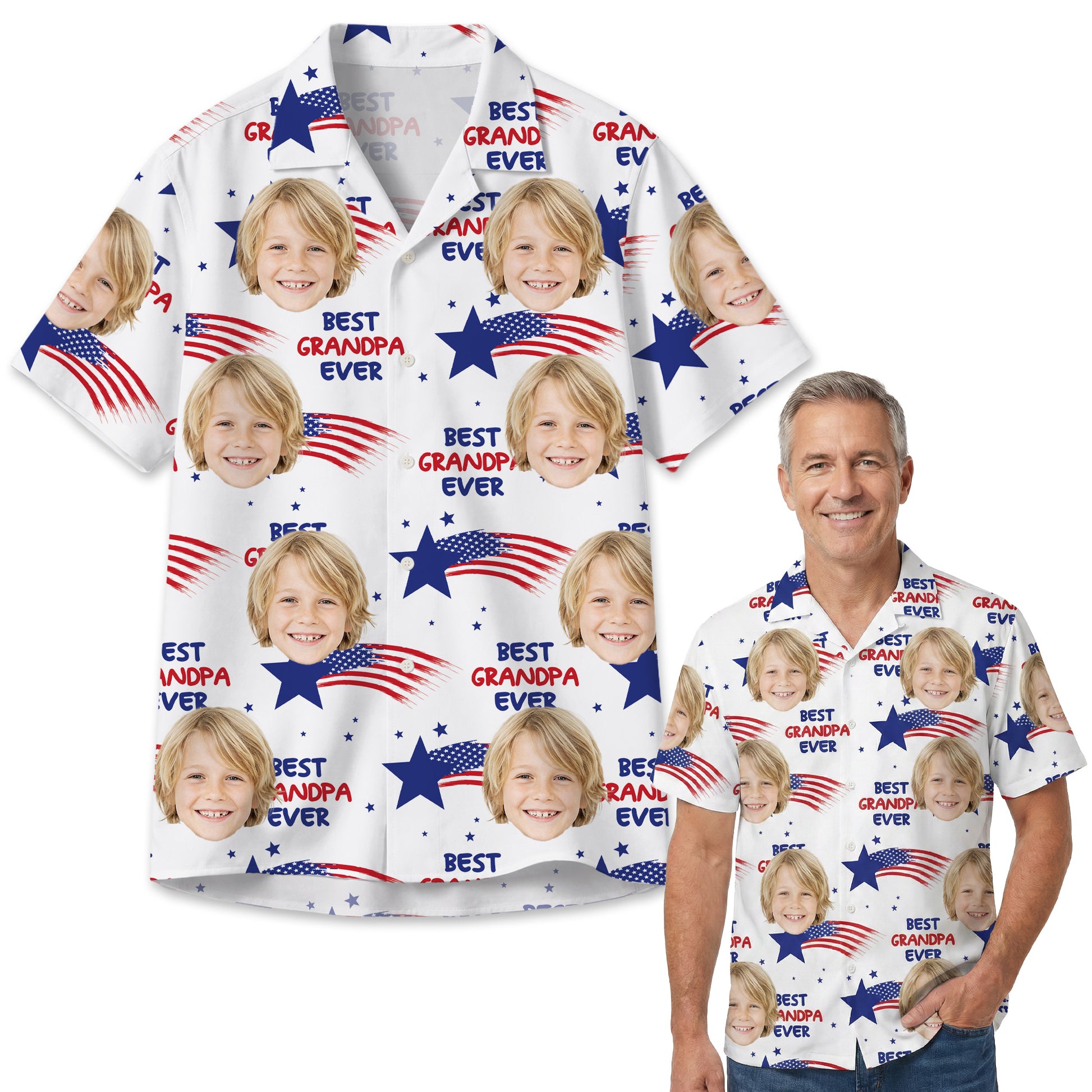 Custom Grandpa Hawaiian Shirt Best Grandpa Ever – Add Photos