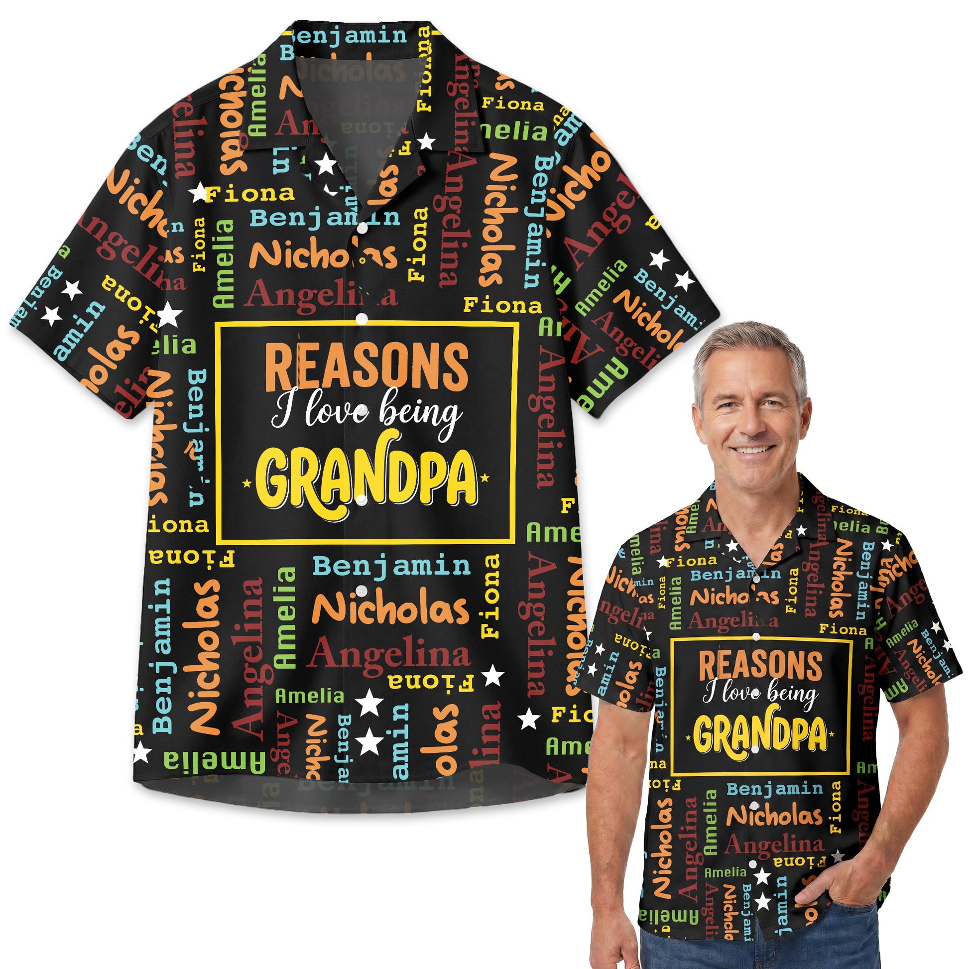 Custom Grandpa Hawaiian Shirt Reasons I Love Being Grandpa – Add Names