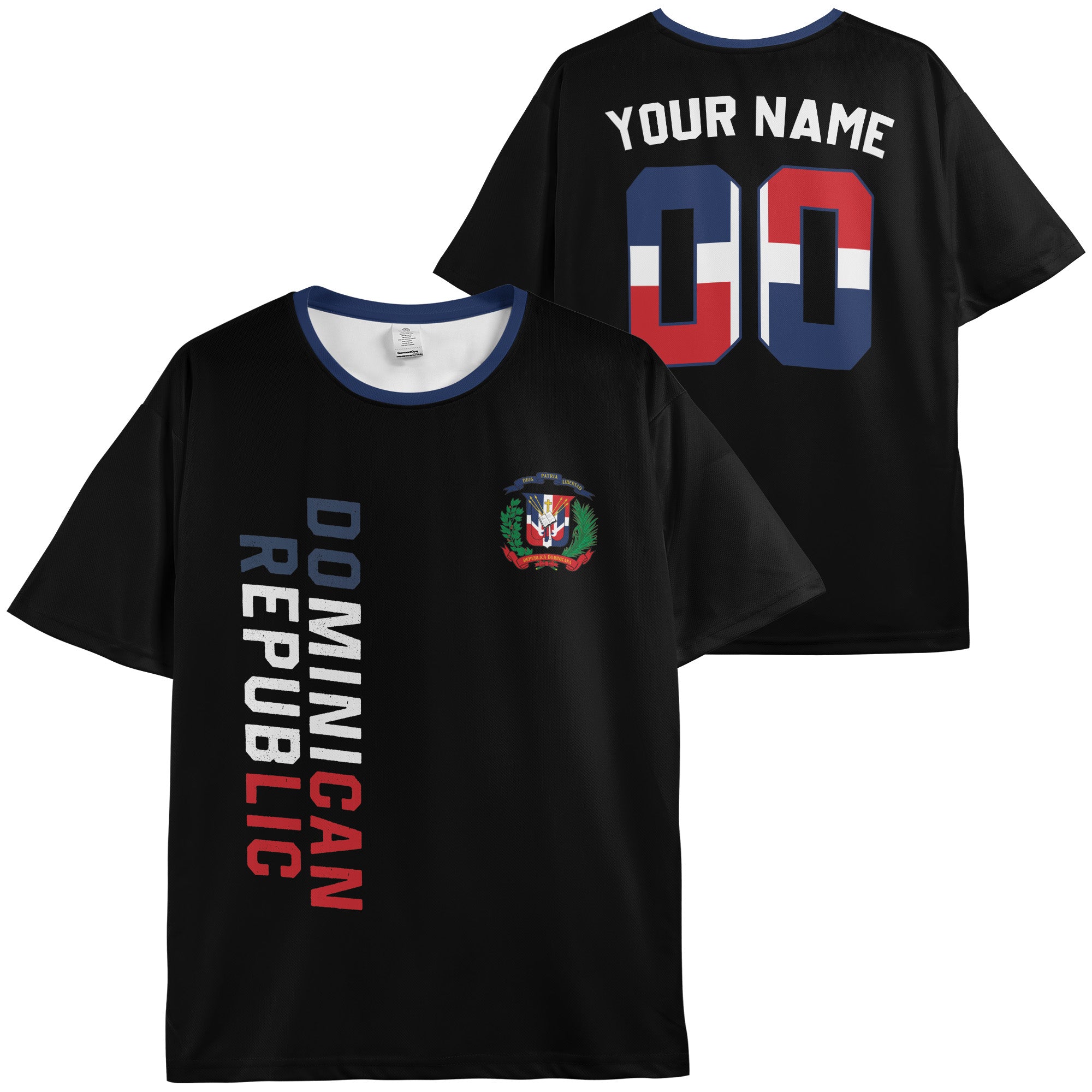 Custom República Dominicana Soccer Jersey Dominican Fan Modern Black – Personalized Name Number