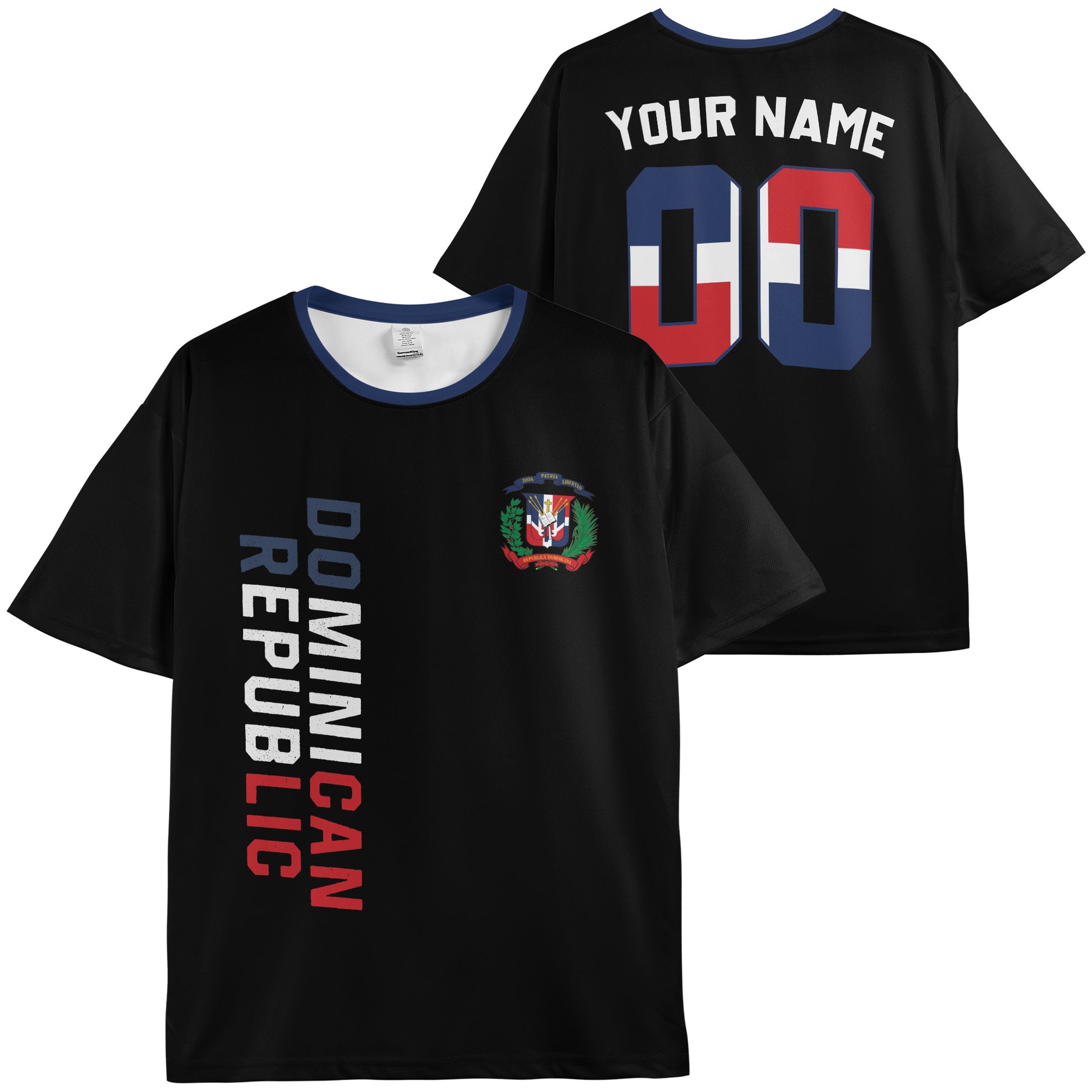 Custom República Dominicana Soccer Jersey Dominican Fan Modern Black – Personalized Name Number