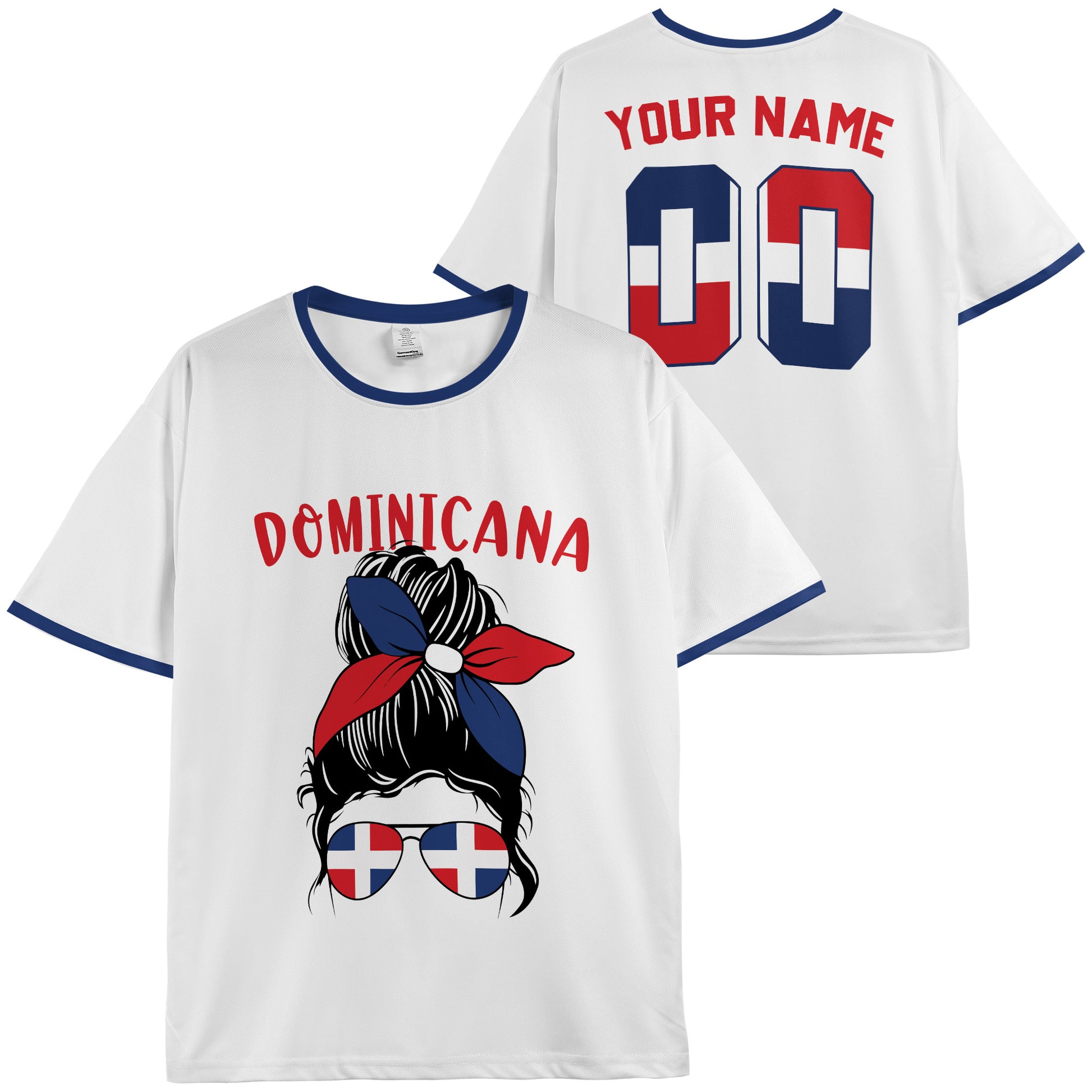Custom República Dominicana Soccer Jersey Dominican Fan Graphic White – Personalized Name Number