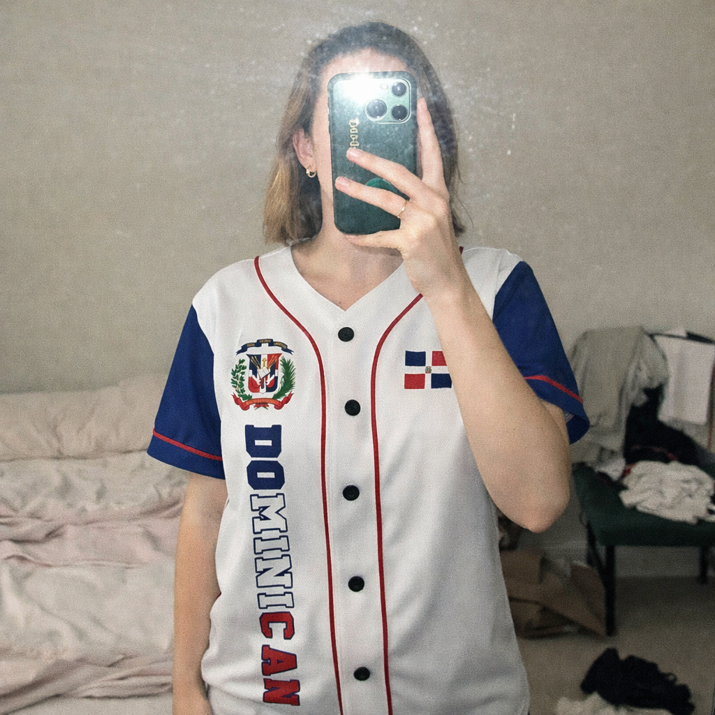 Custom Dominican Republic Baseball Jersey Dominicana Fan Graphic White – Personalized Name Number