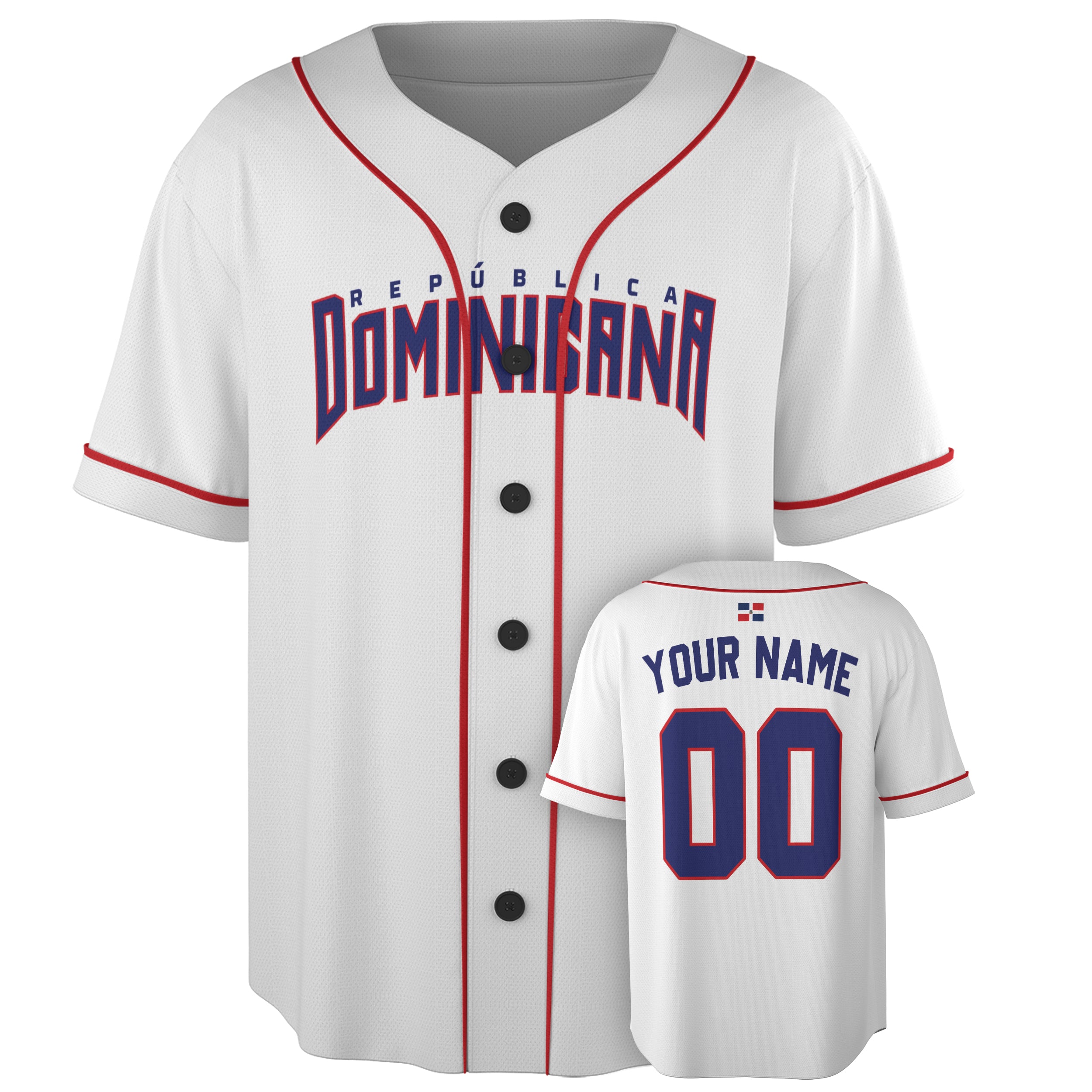 Custom República Dominicana Baseball Jersey Dominican Fan Classic White – Personalized Name Number