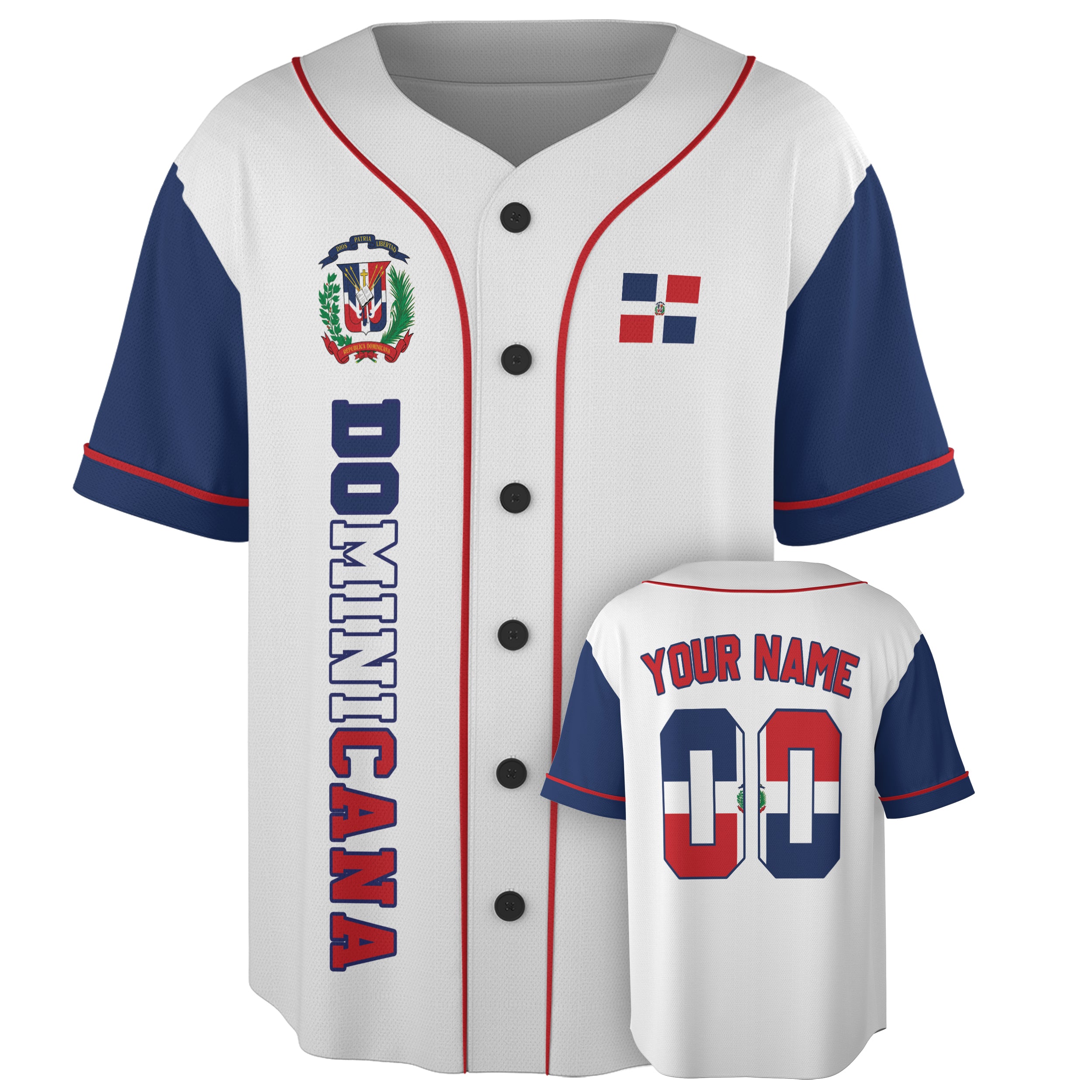 Custom Dominican Republic Baseball Jersey Dominicana Fan Modern White – Personalized Name Number