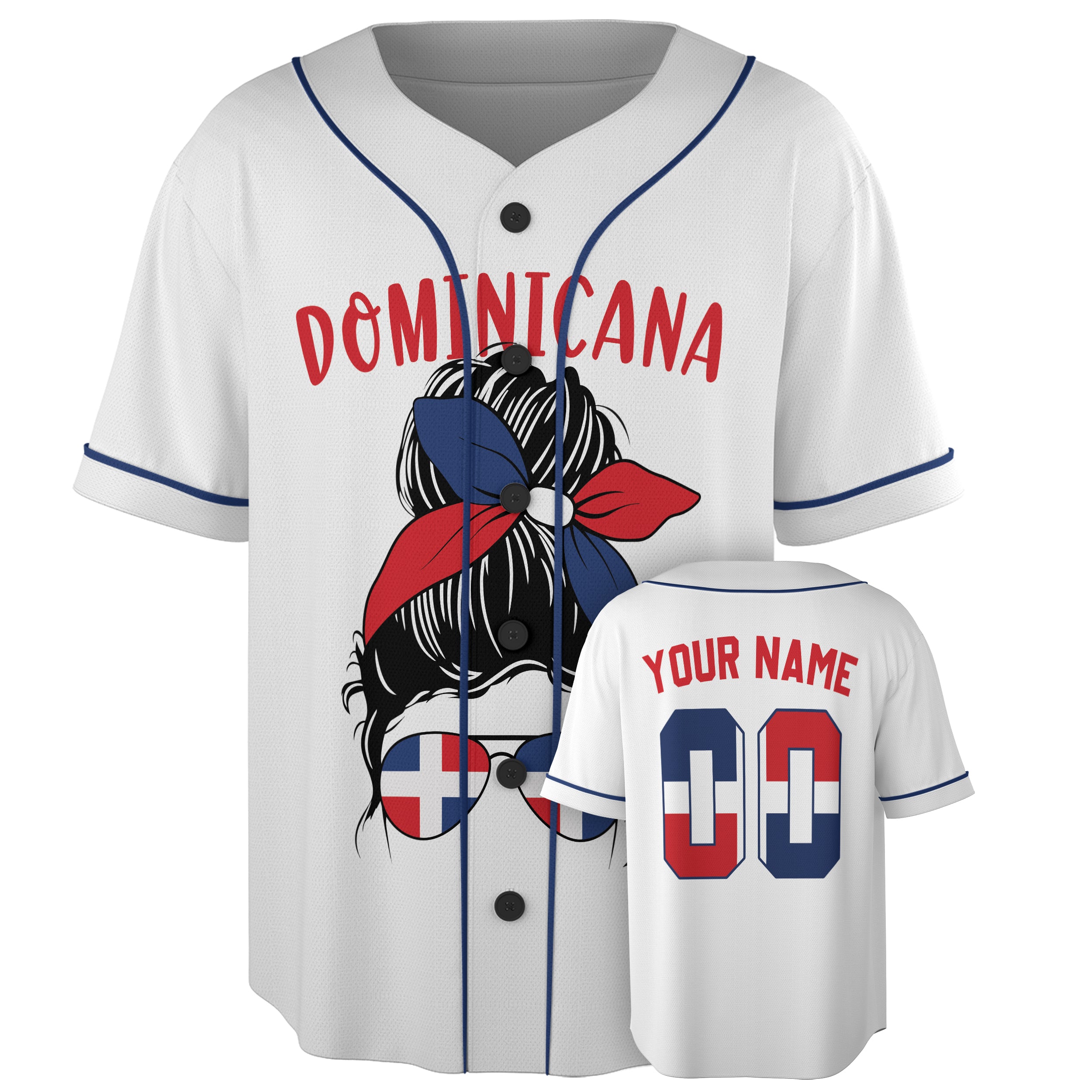 Custom Dominican Republic Baseball Jersey Dominicana Fan Graphic White – Personalized Name Number