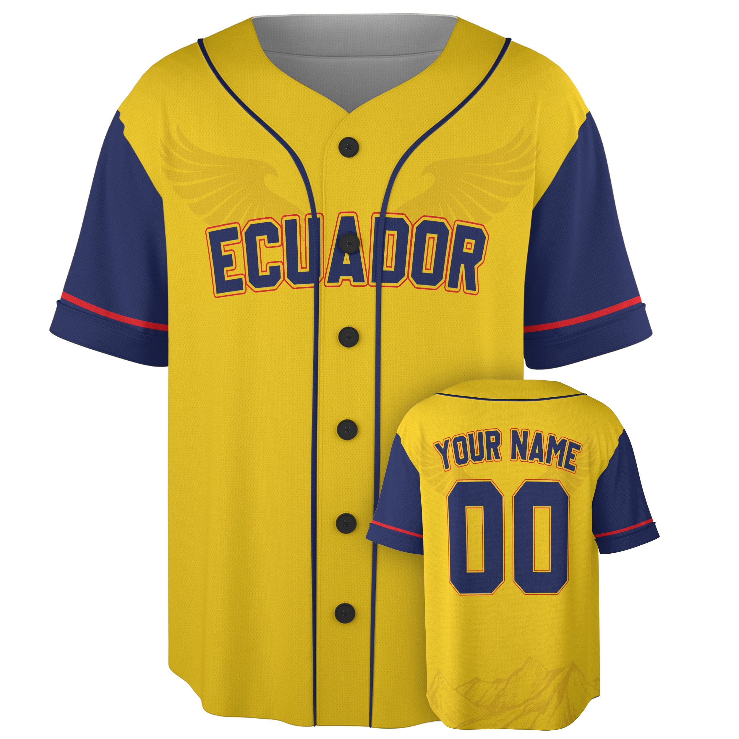Custom Ecuador Baseball Jersey Ecuadorian Fan Andes Classic – Personalized Name Number