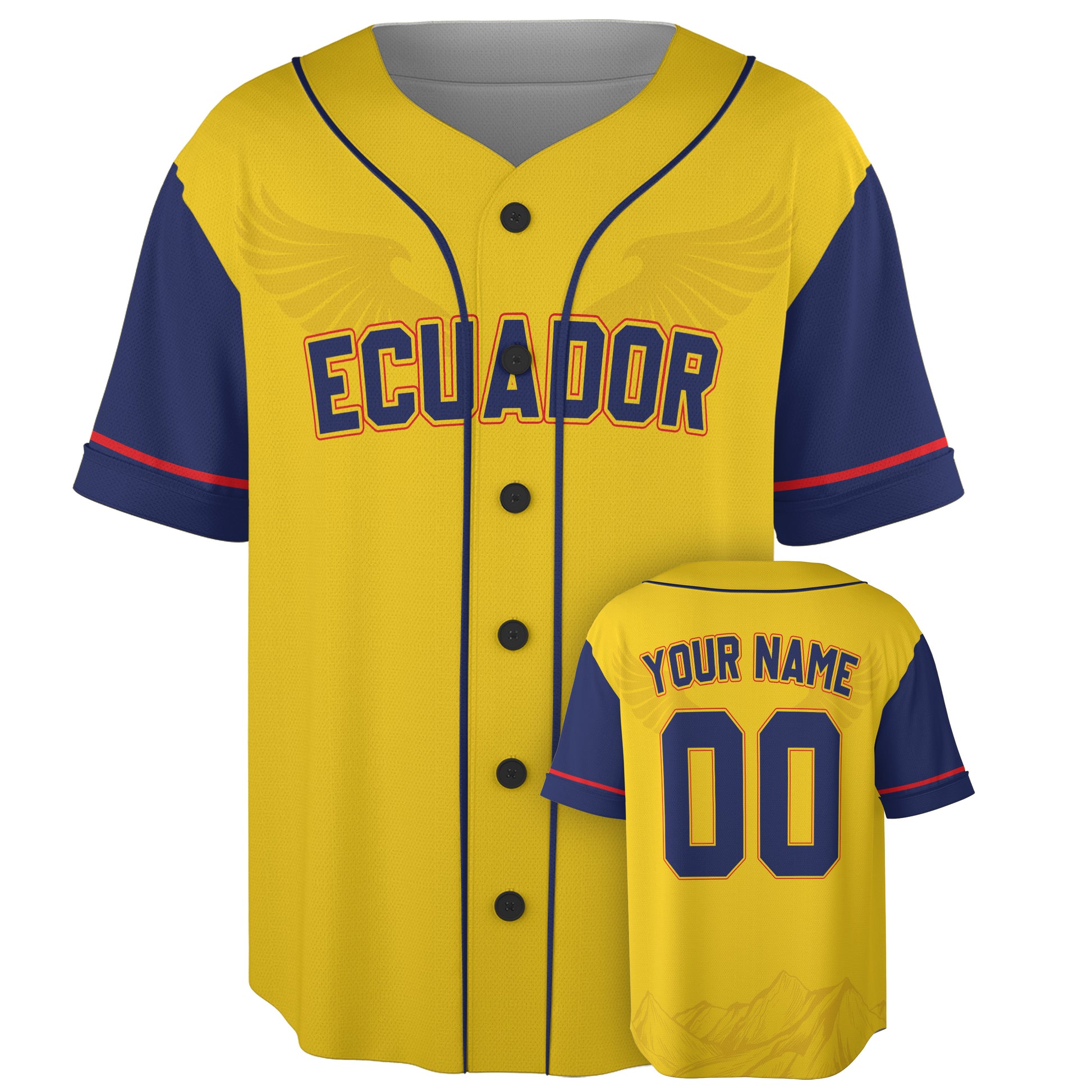 Custom Ecuador Baseball Jersey Ecuadorian Fan Andes Classic – Personalized Name Number