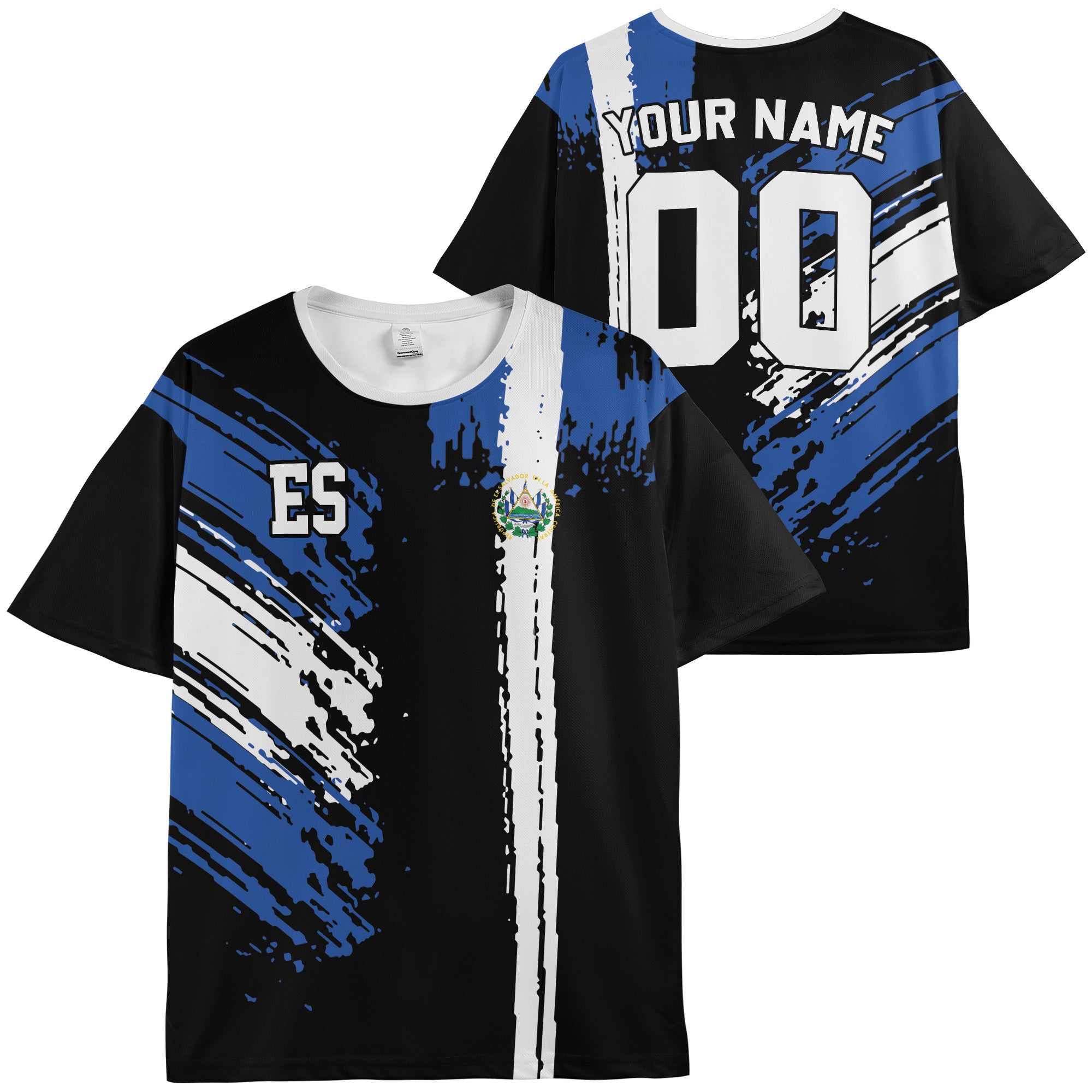 Custom El Salvador Soccer Jersey Salvadoran Fan Paint Strike - Personalized Name Number