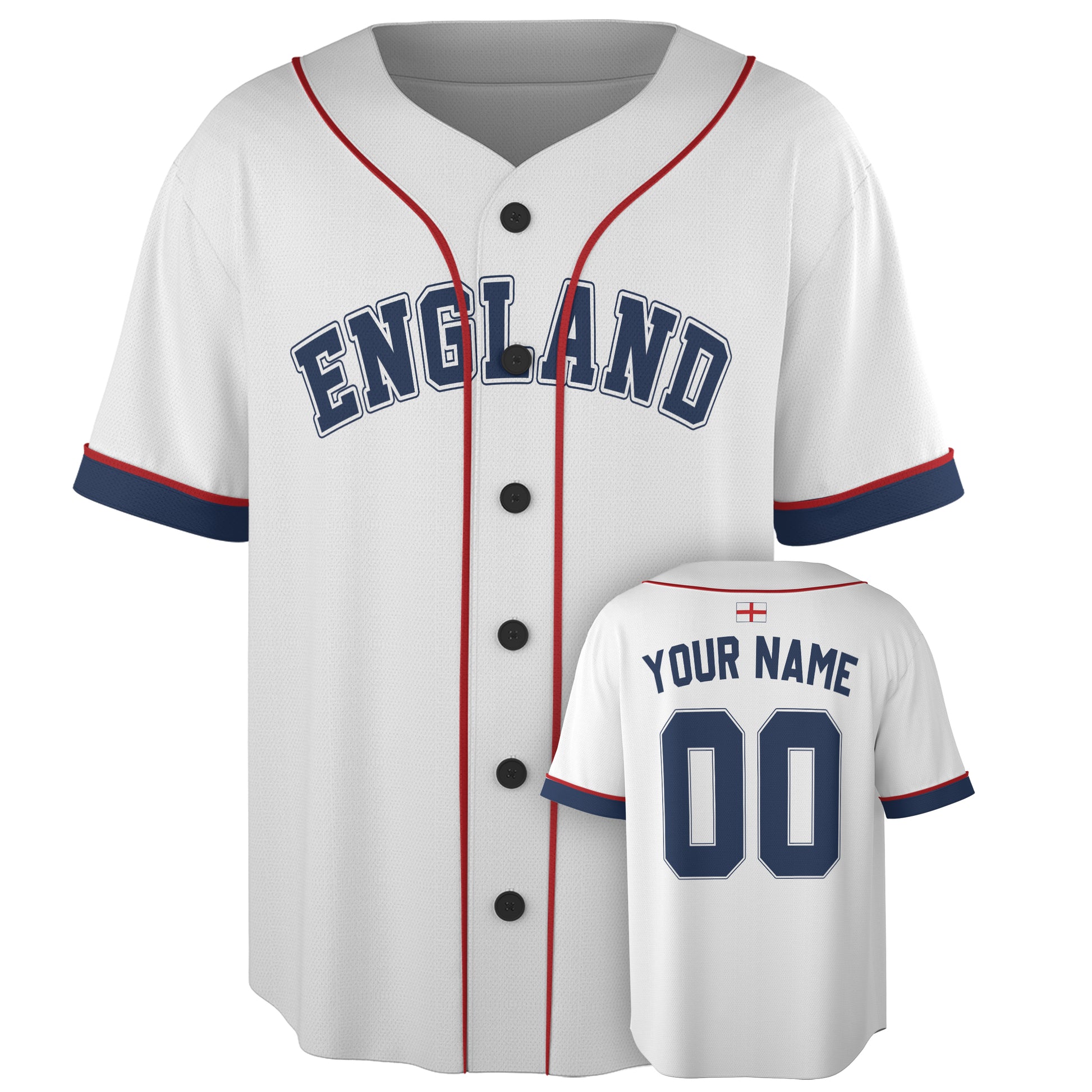 Custom England Baseball Jersey English Fan Classic White – Personalized Name Number