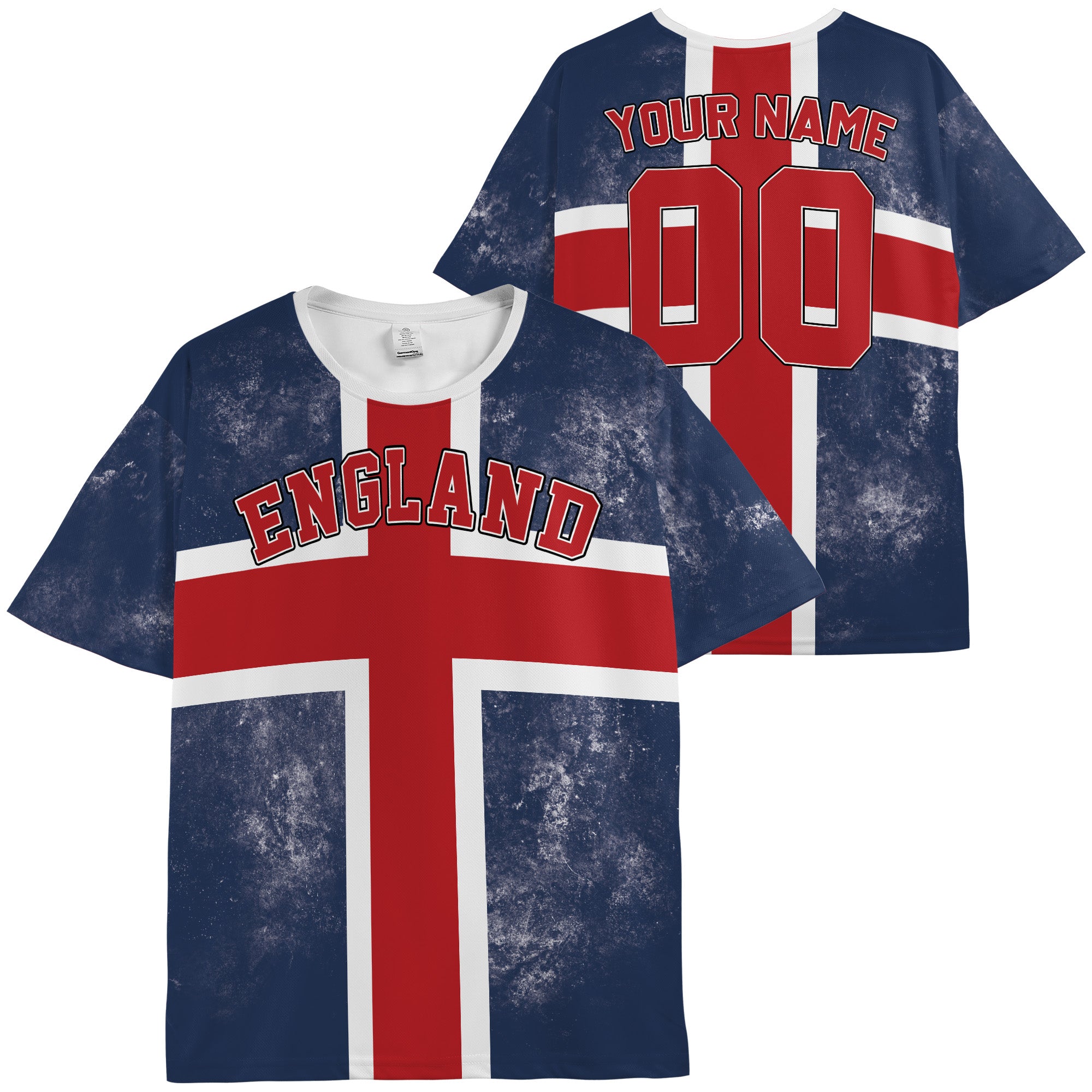 Custom England Soccer Jersey English Fan Vintage Flag - Personalized Name Number