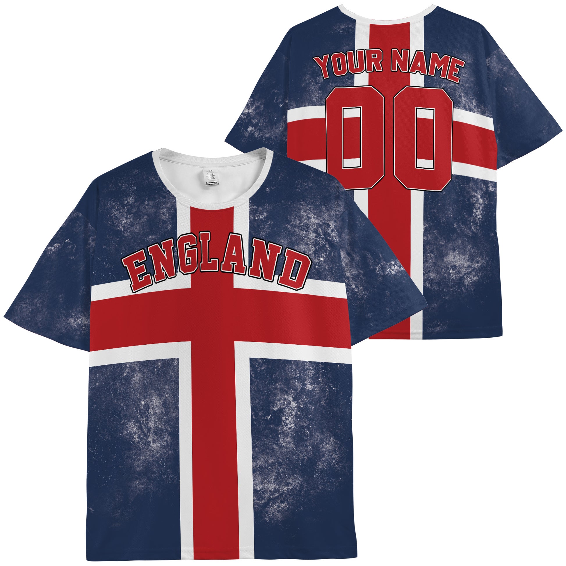 Custom England Soccer Jersey English Fan Vintage Flag - Personalized Name Number