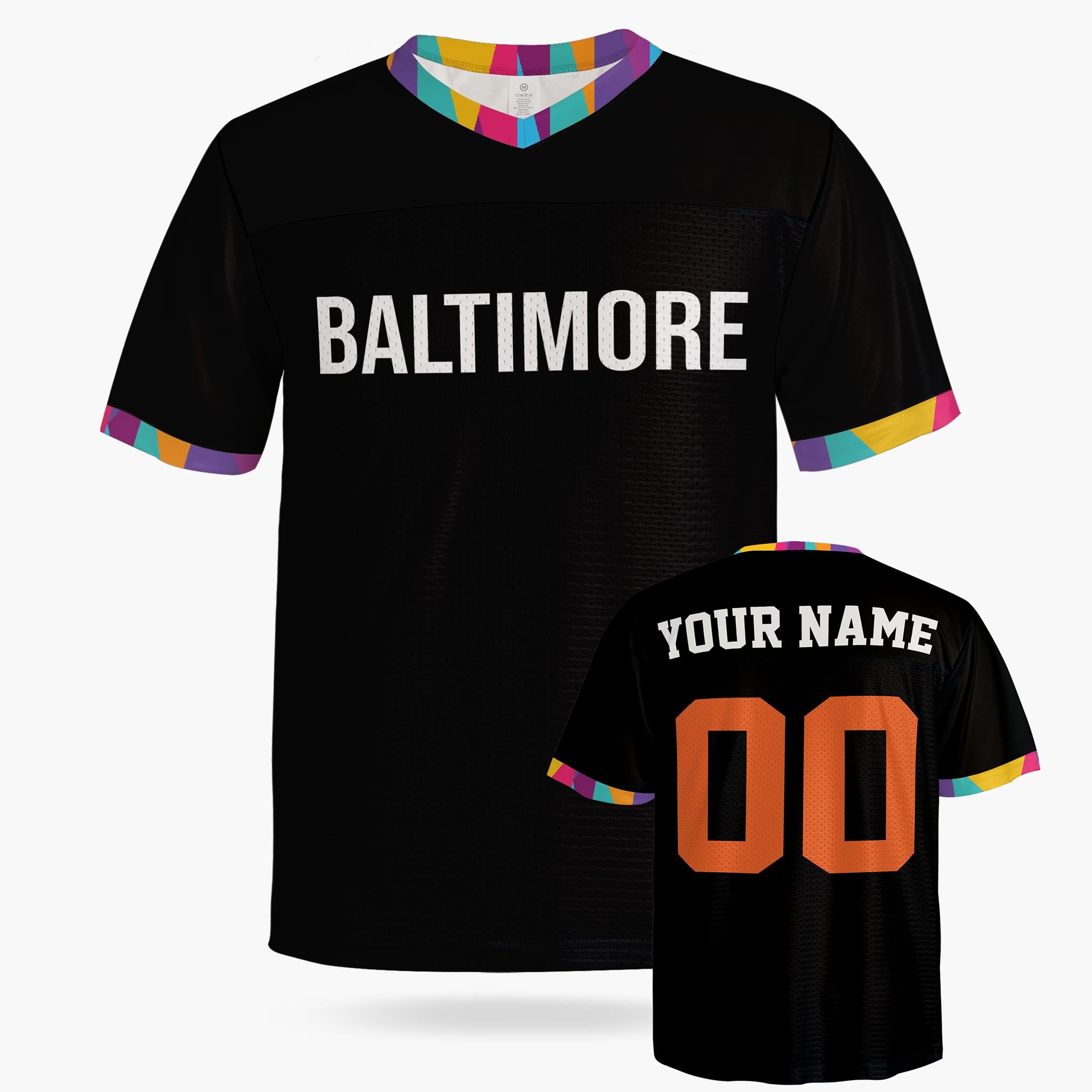 Custom City Football Jersey - Baltimore Black - Design Your Own