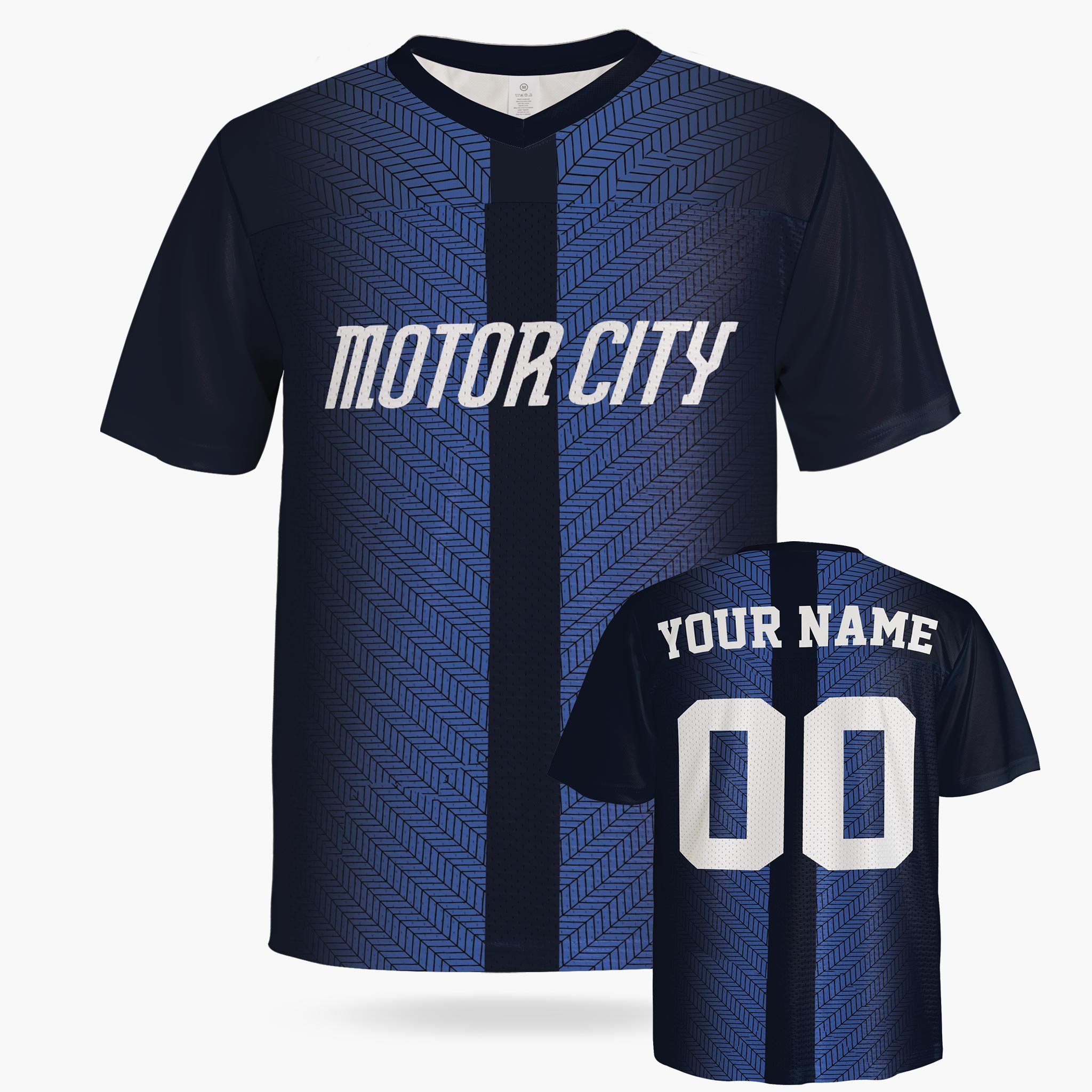 Custom City Football Jersey - Detroit Motor City Blue - Design Your Own