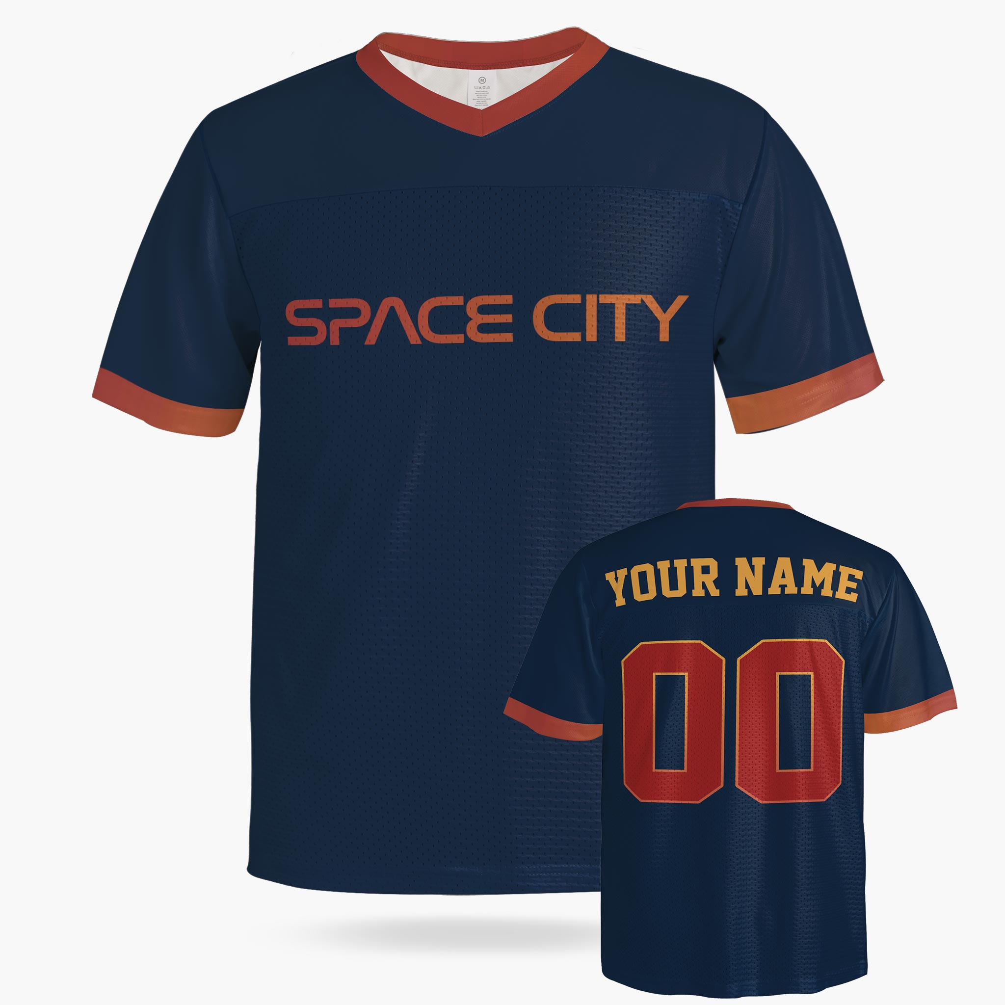 Custom City Football Jersey - Houston Space City Blue - Design Your Own