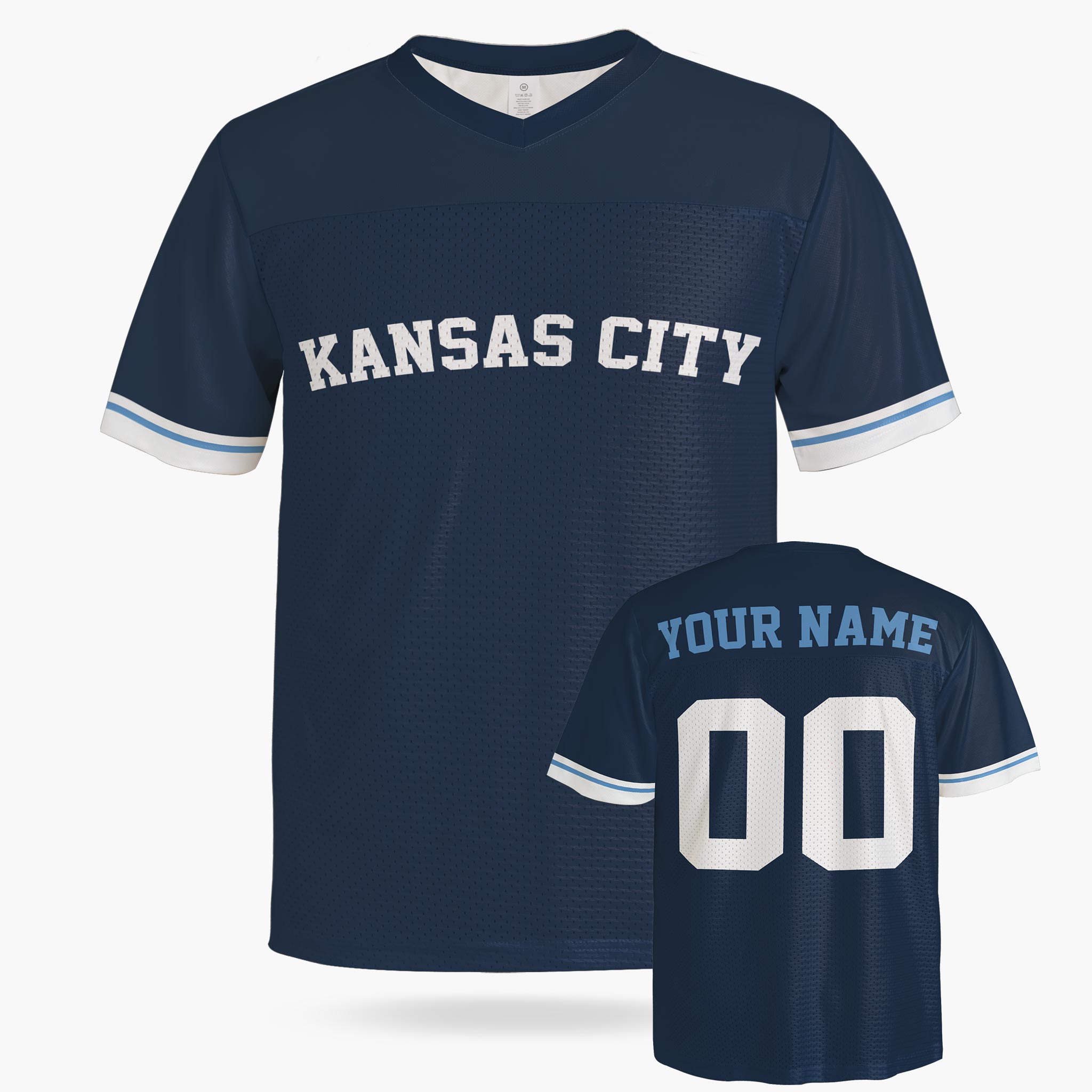 Custom City Football Jersey - Kansas Blue - Design Your Own