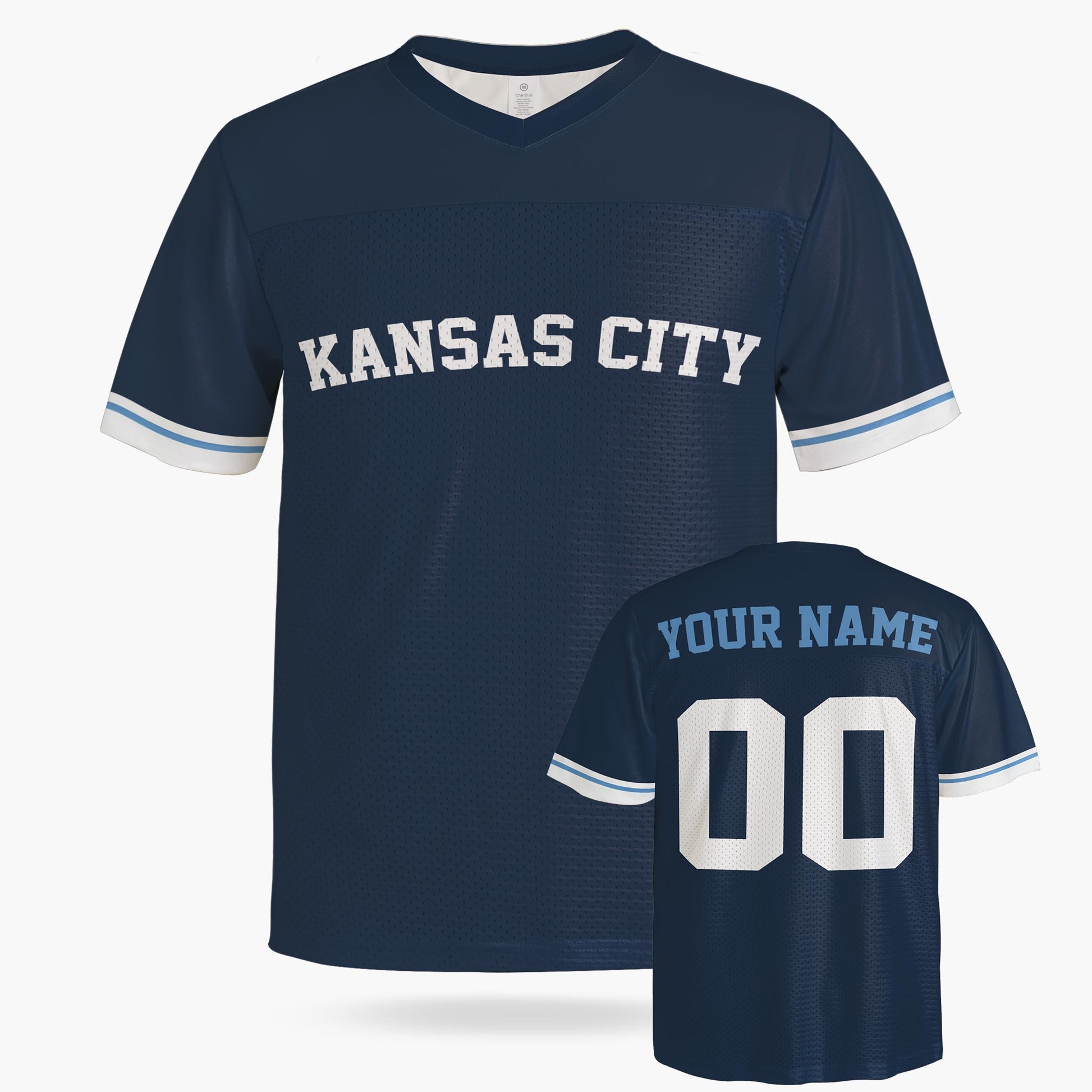 Custom City Football Jersey - Kansas Blue - Design Your Own