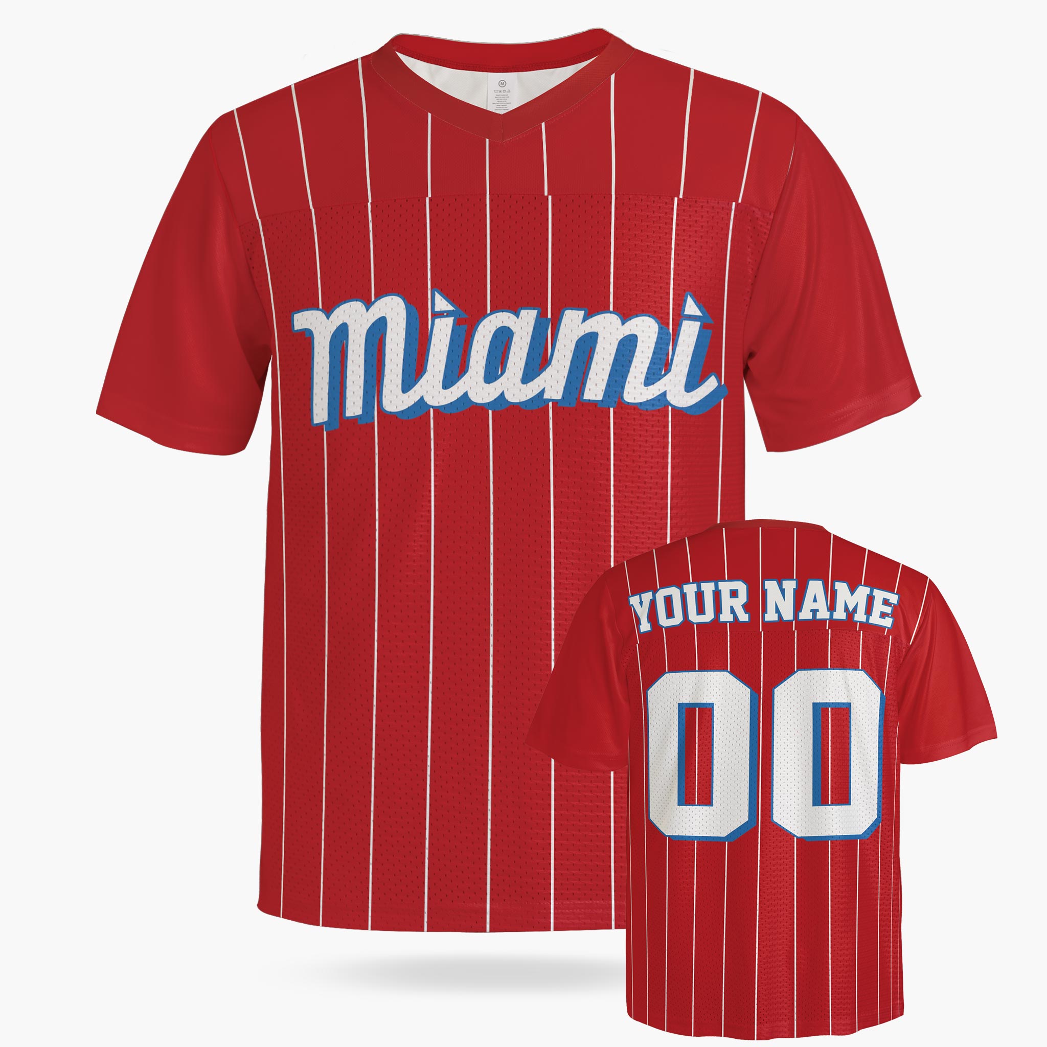 Custom City Football Jersey - Miami Red - Design Your Own
