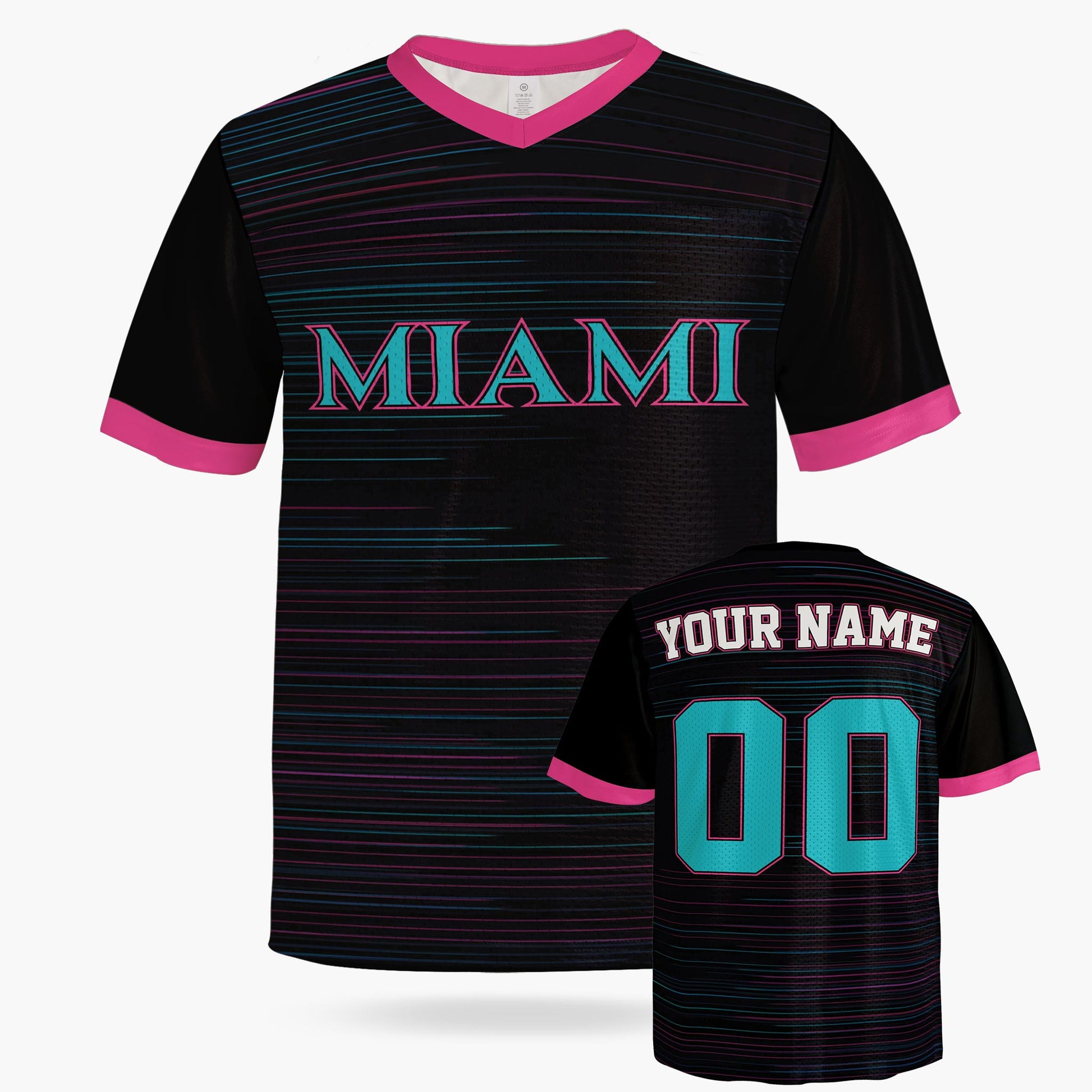 Custom City Football Jersey - Miami Black - Design Your Own