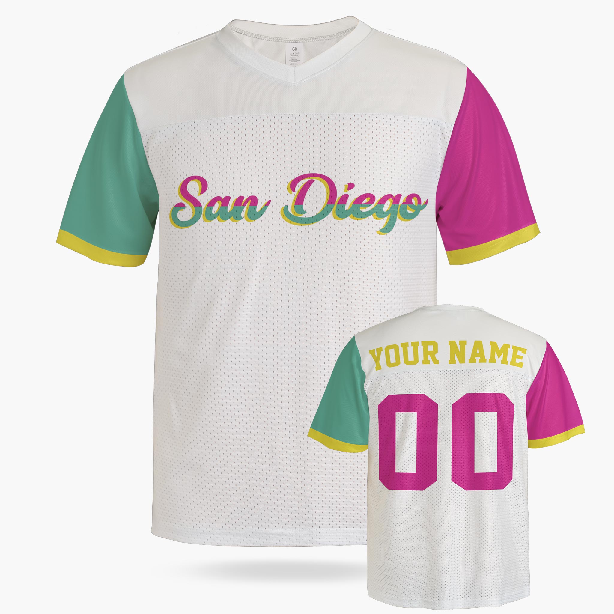 Custom City Football Jersey - San Diego White - Design Your Own