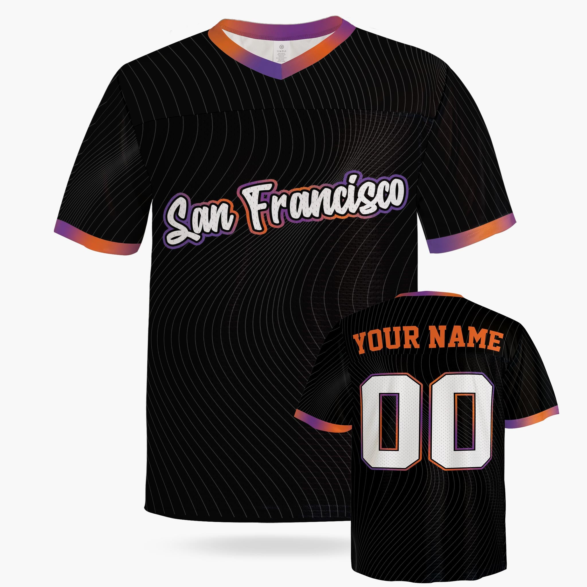 Custom City Football Jersey - San Francisco Black - Design Your Own