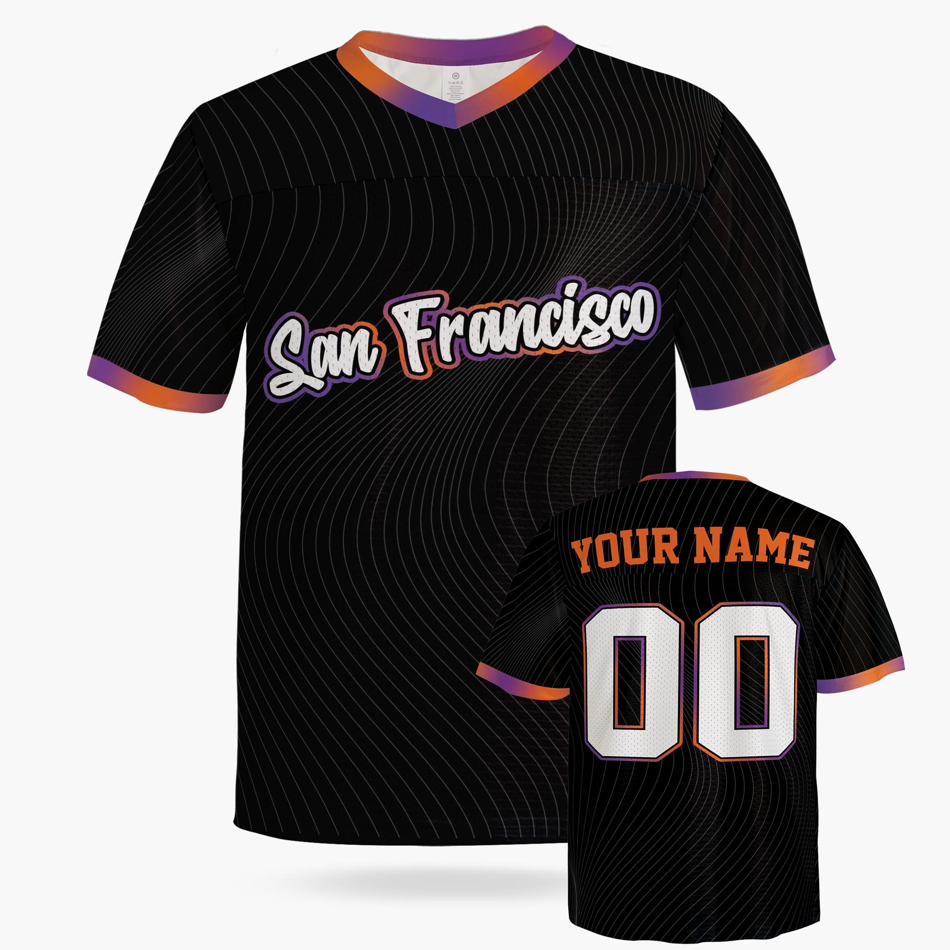 Custom City Football Jersey - San Francisco Black - Design Your Own