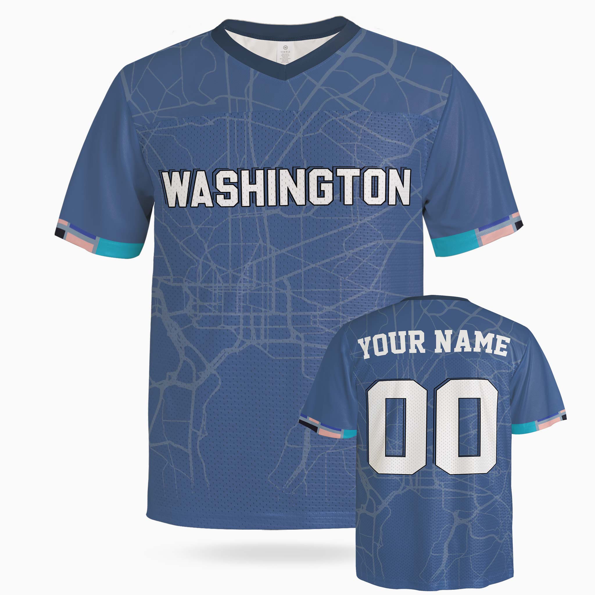 Custom City Football Jersey - Washington Blue - Design Your Own