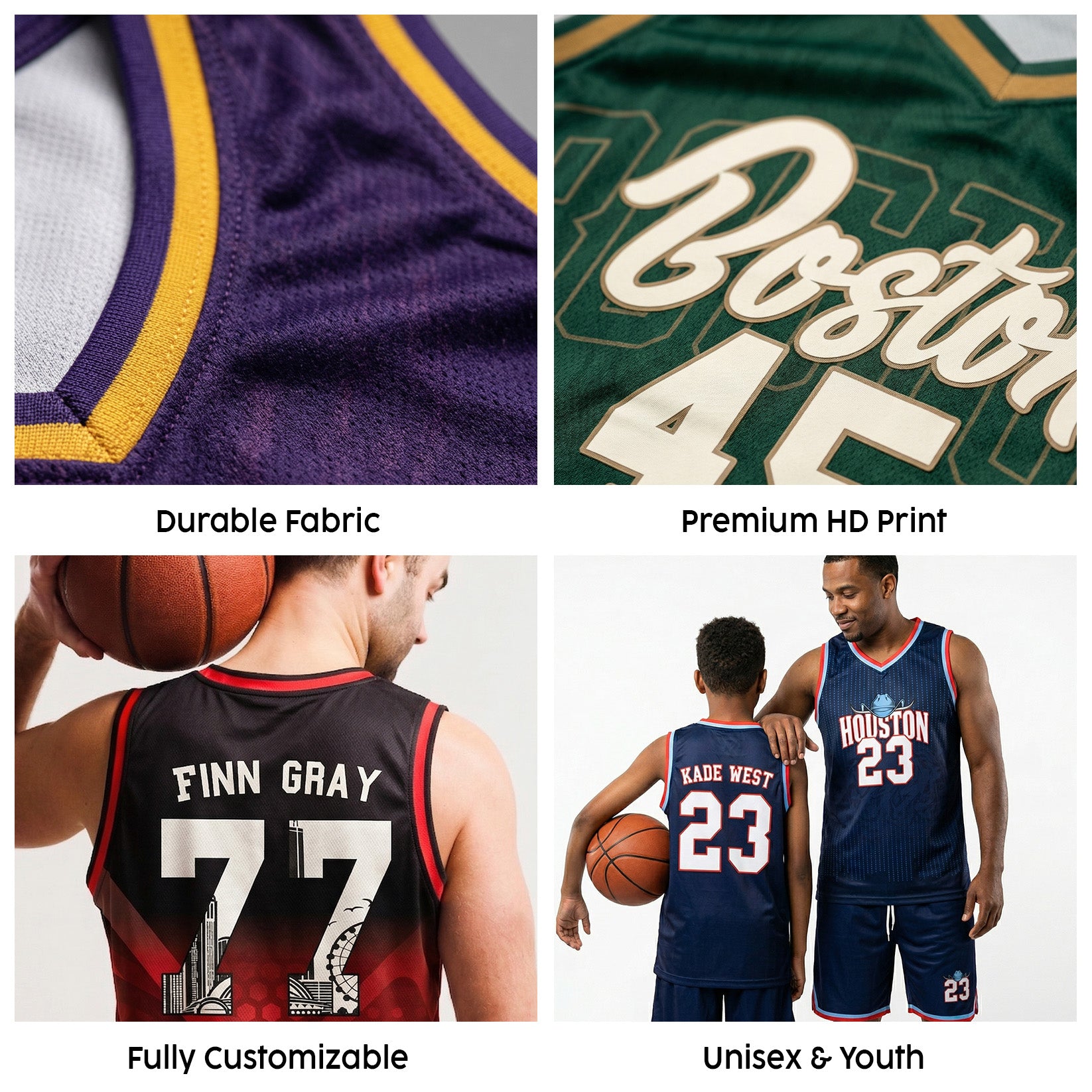 Custom City Basketball Jersey Phoenix Design - Add Your Name and Number
