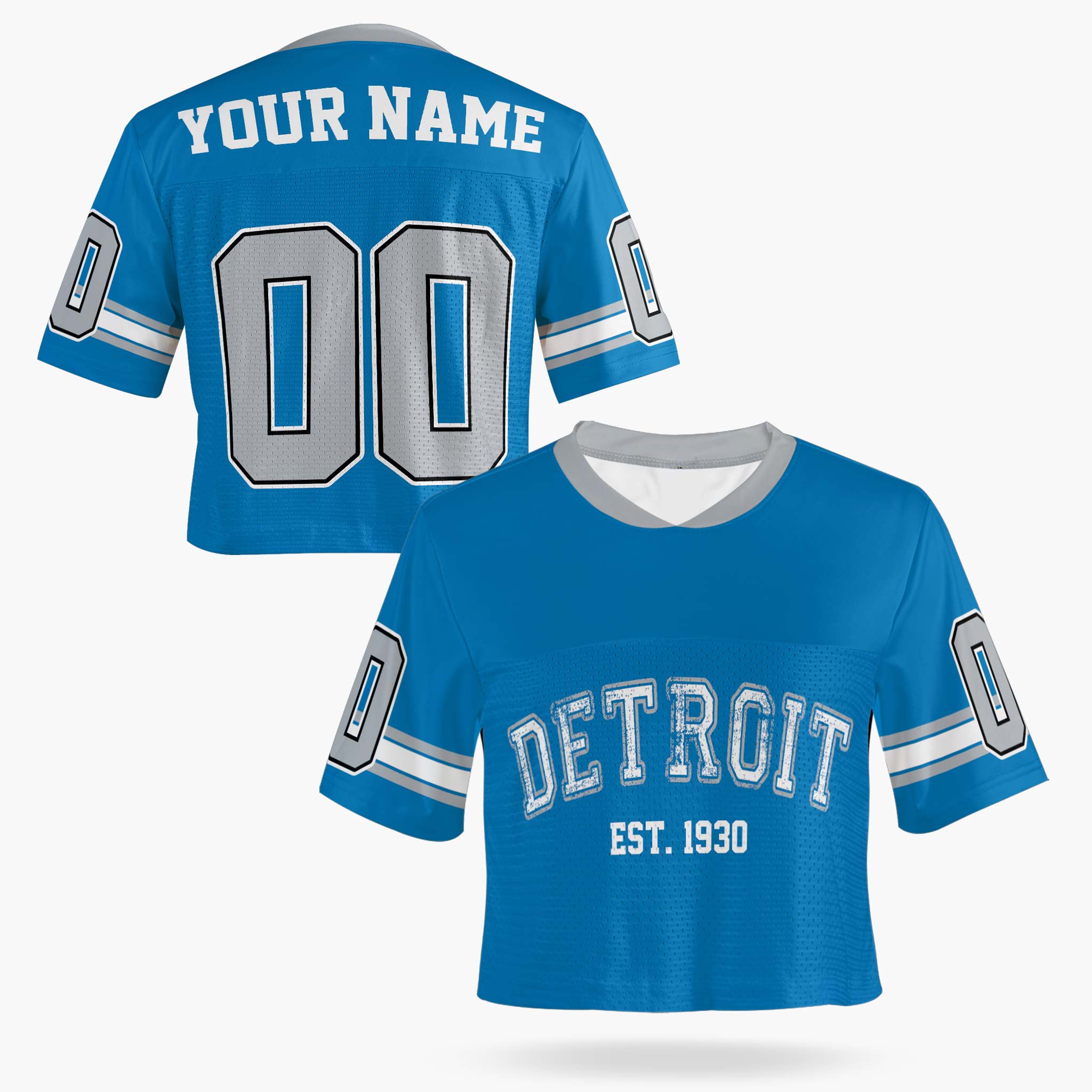 Custom Women's Crop Football Jersey Detroit - Design Your Own