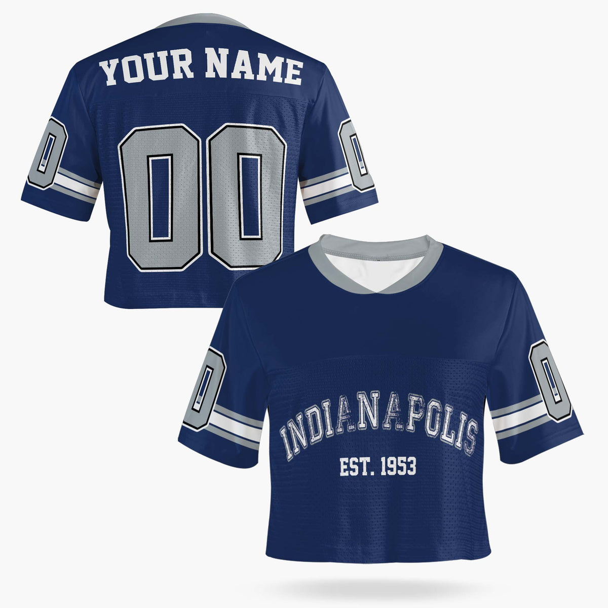 Custom Women's Crop Football Jersey Indianapolis - Design Your Own