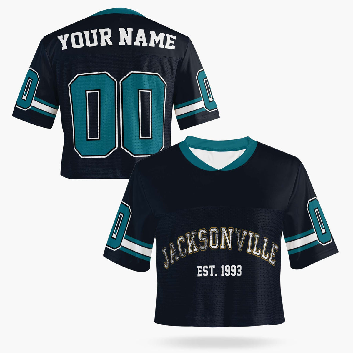 Custom Women's Crop Football Jersey Jacksonville - Design Your Own