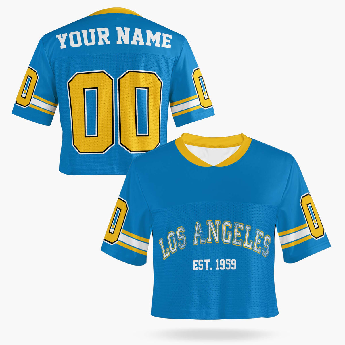 Custom Women's Crop Football Jersey Los Angeles C - Design Your Own