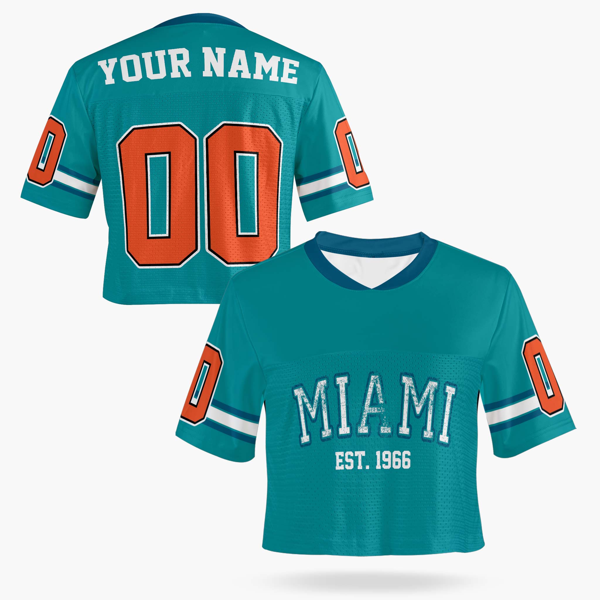 Custom Women's Crop Football Jersey Miami - Design Your Own