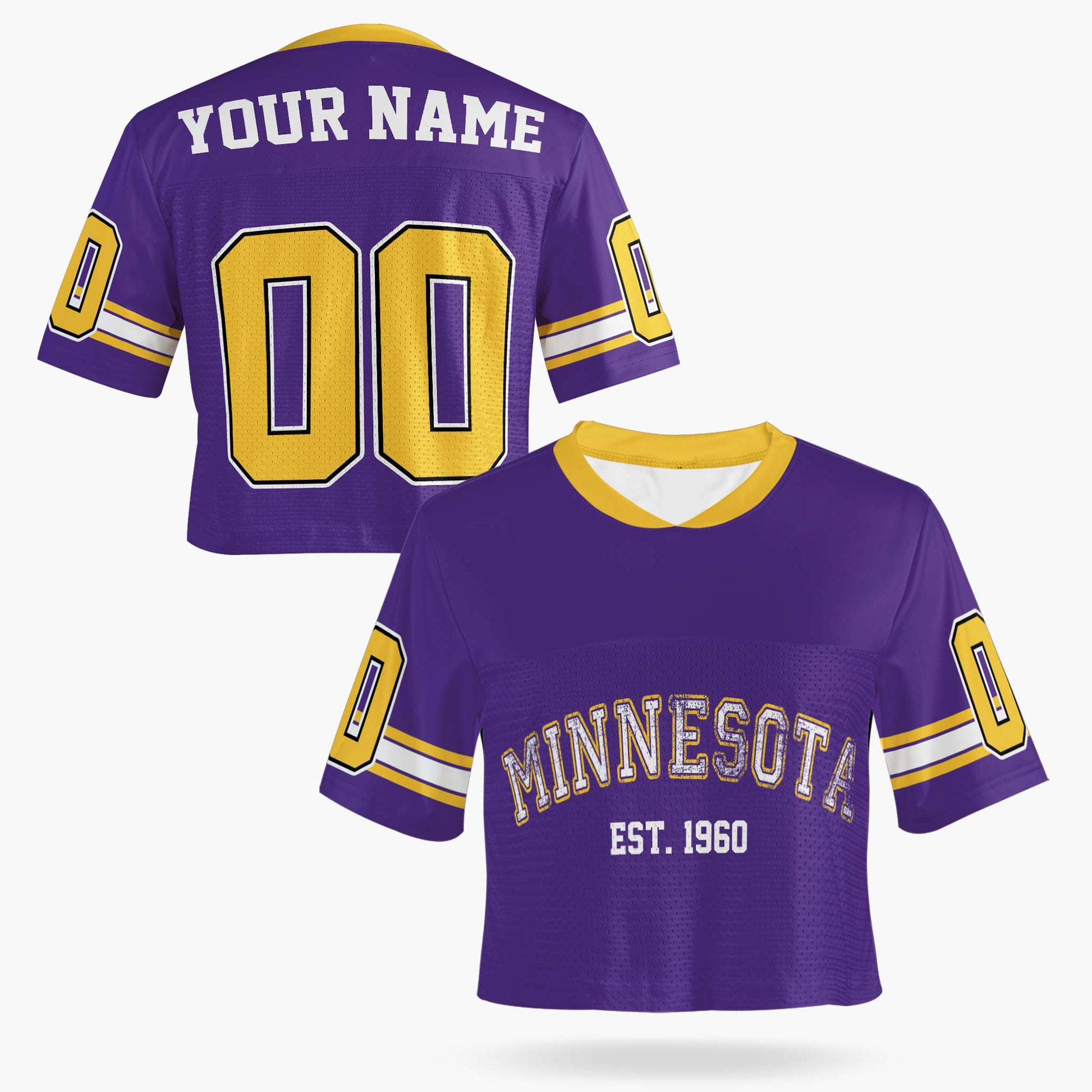Custom Women's Crop Football Jersey Minnesota - Design Your Own