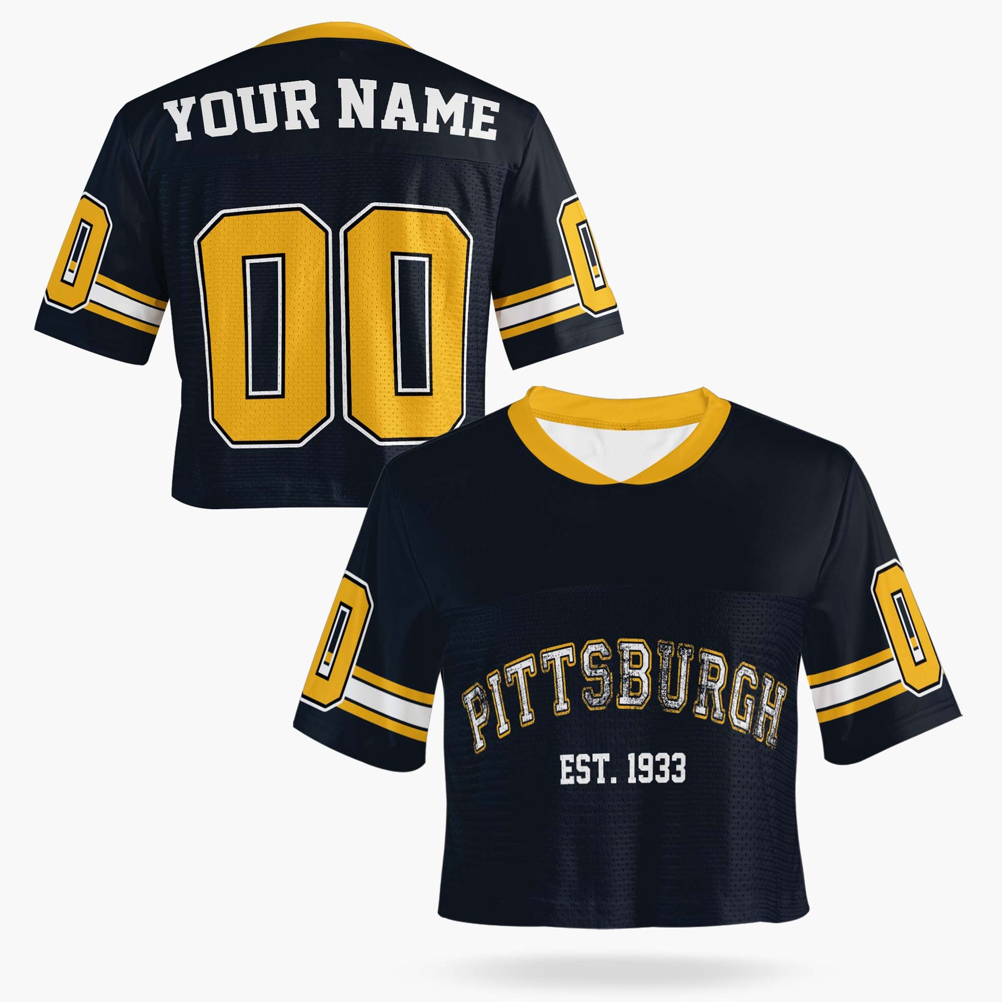 Custom Women's Crop Football Jersey Pittsburgh - Design Your Own
