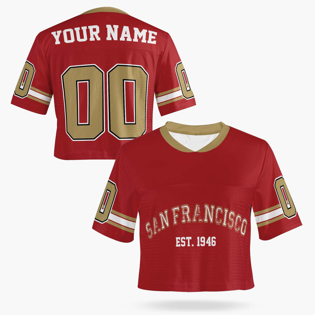 Custom Women's Crop Football Jersey San Francisco - Design Your Own