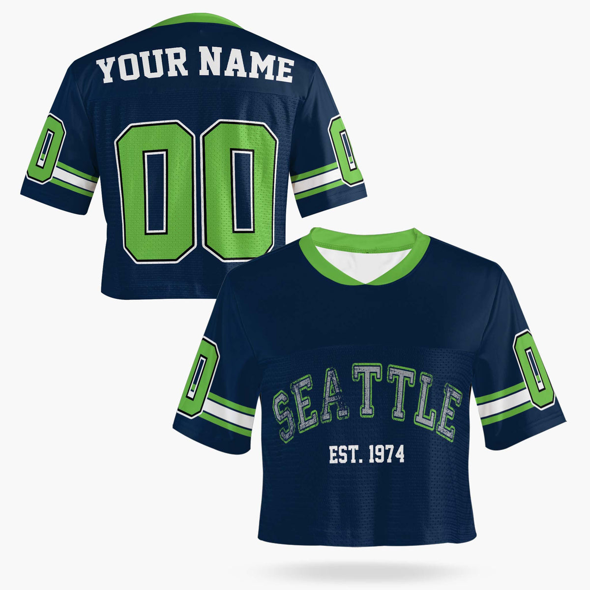 Custom Women's Crop Football Jersey Seattle - Design Your Own