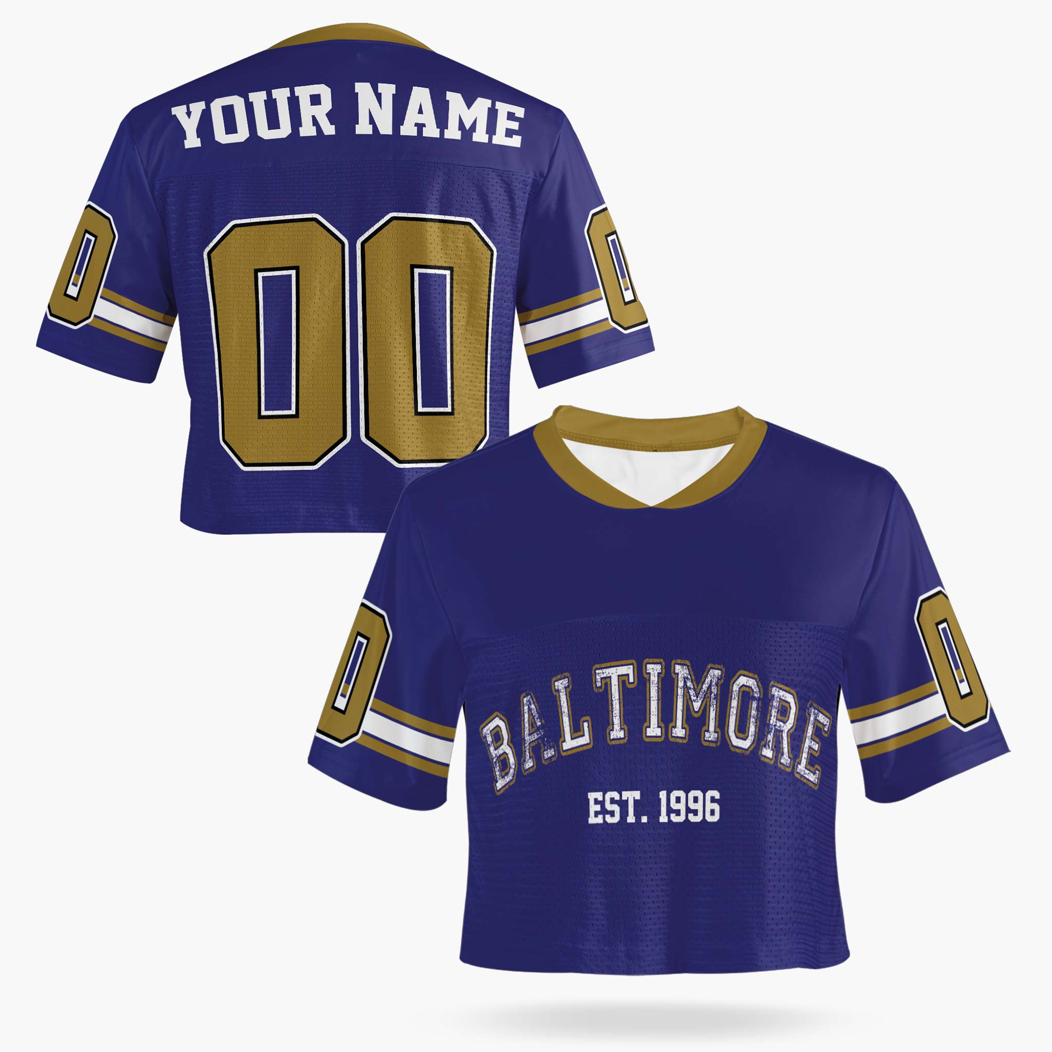 Custom Women's Crop Football Jersey Baltimore - Design Your Own