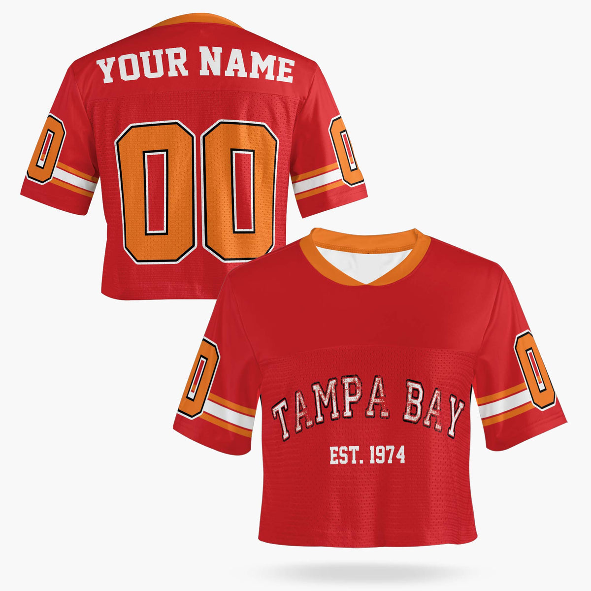 Custom Women's Crop Football Jersey Tampa Bay - Design Your Own