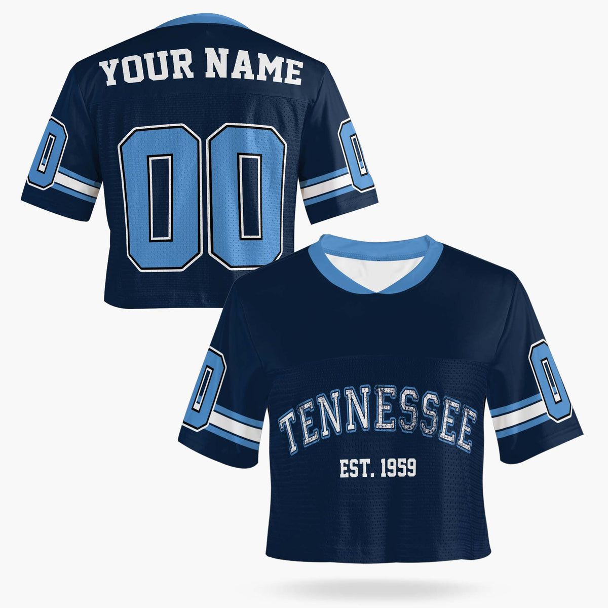 Custom Women's Crop Football Jersey Tennessee - Design Your Own