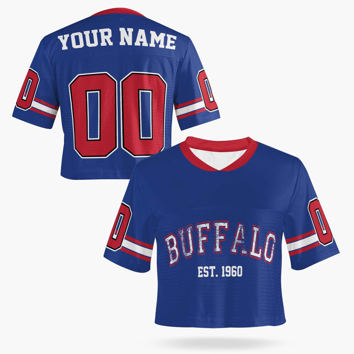 Custom Women's Crop Football Jersey Buffalo - Design Your Own