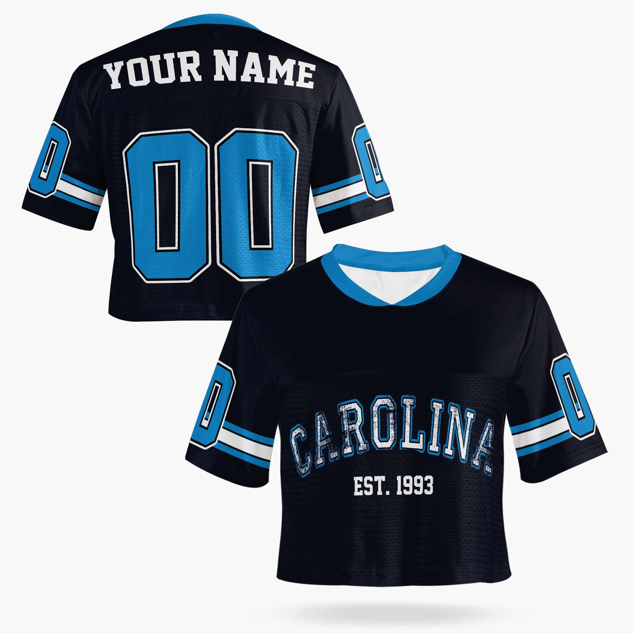 Custom Women's Crop Football Jersey Carolina - Design Your Own