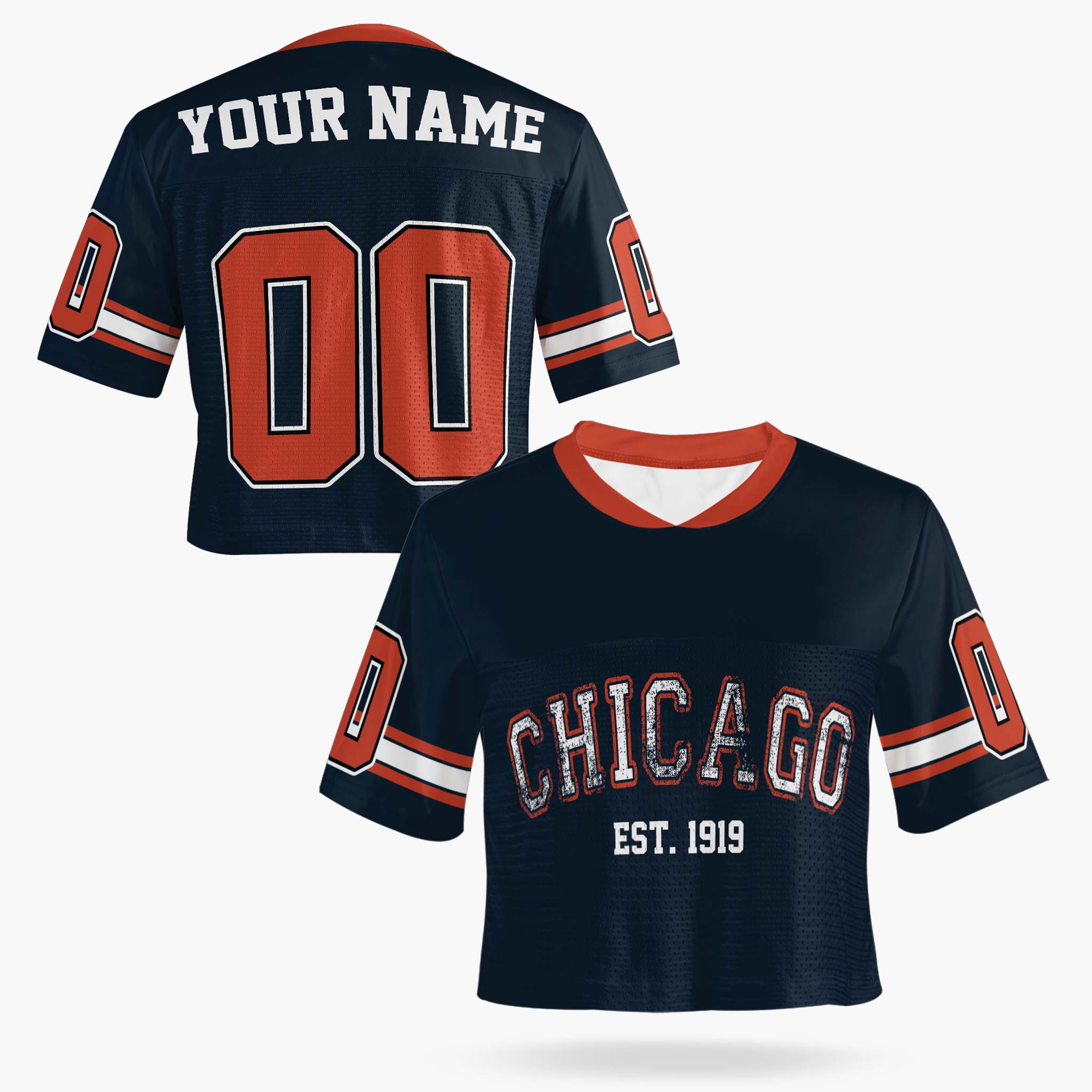 Custom Women's Crop Football Jersey Chicago - Design Your Own