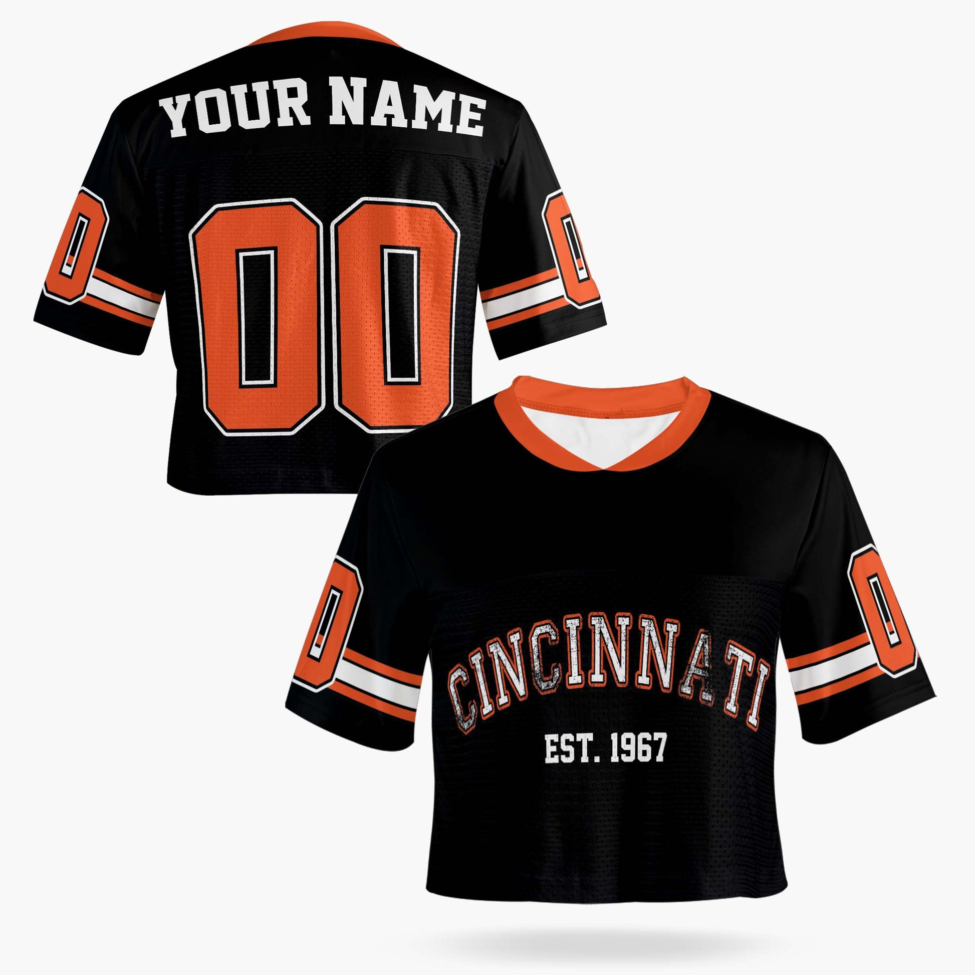 Custom Women's Crop Football Jersey Cincinnati - Design Your Own