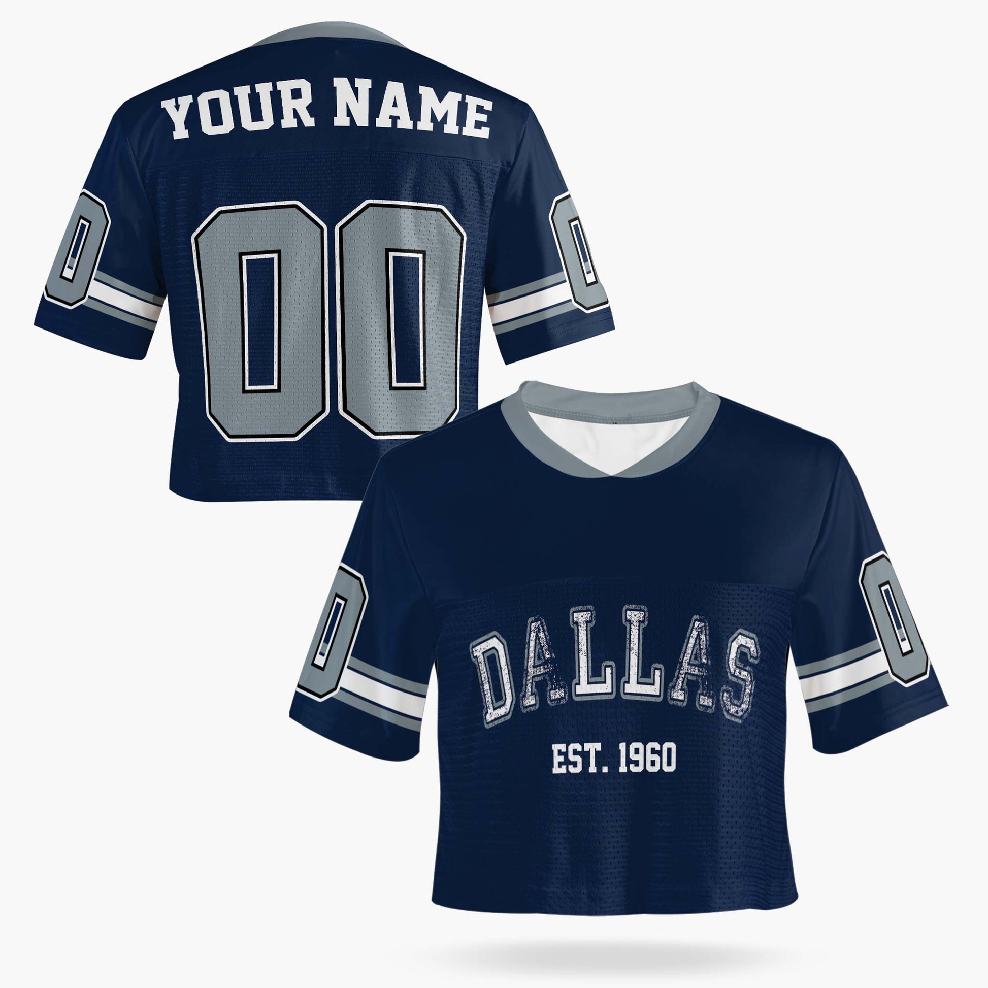 Custom Women's Crop Football Jersey Dallas - Design Your Own